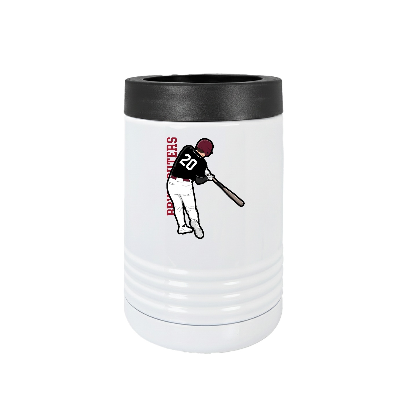 Beverage Holder — Name Vertical in White