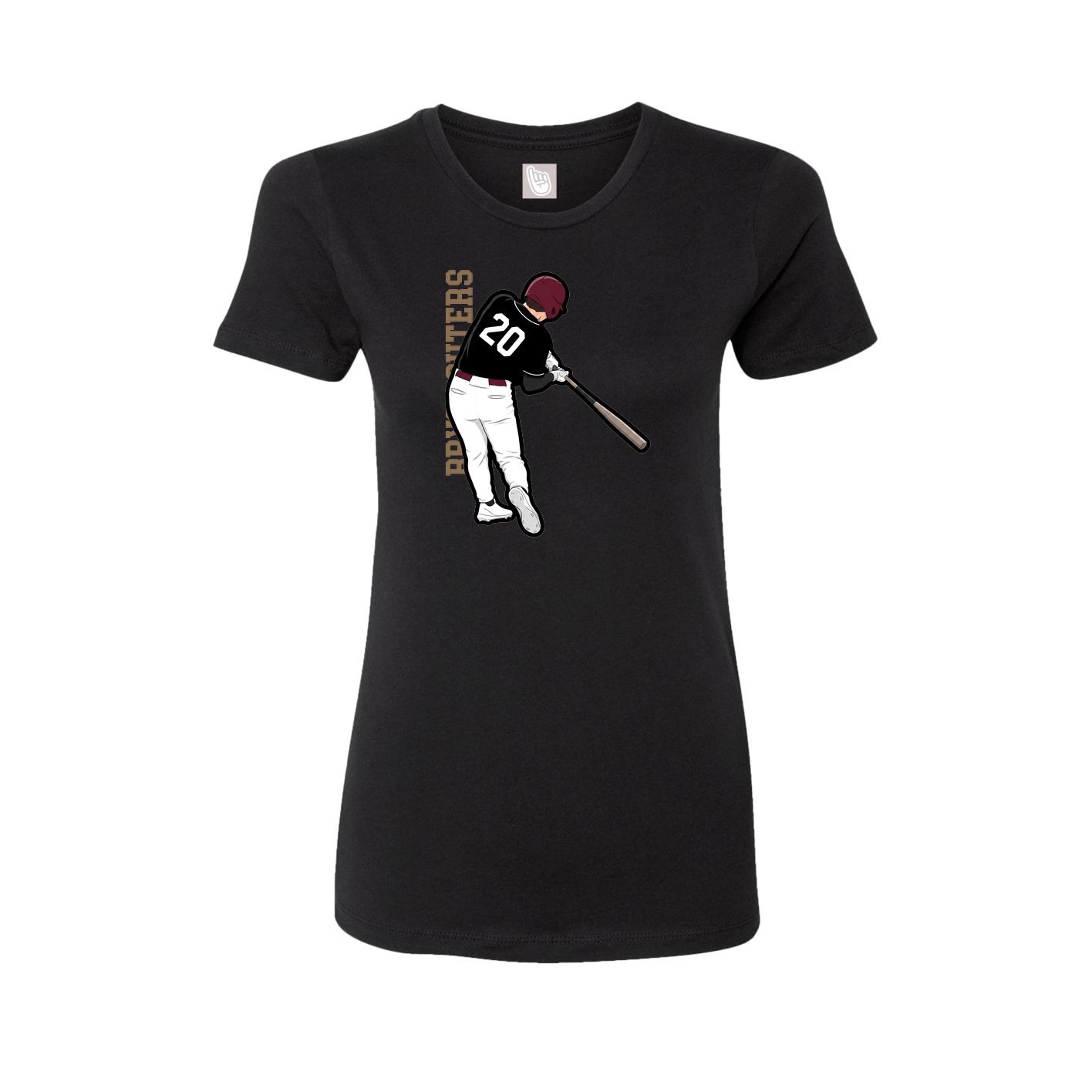 Fitted Women's Tee — Name Vertical in Black