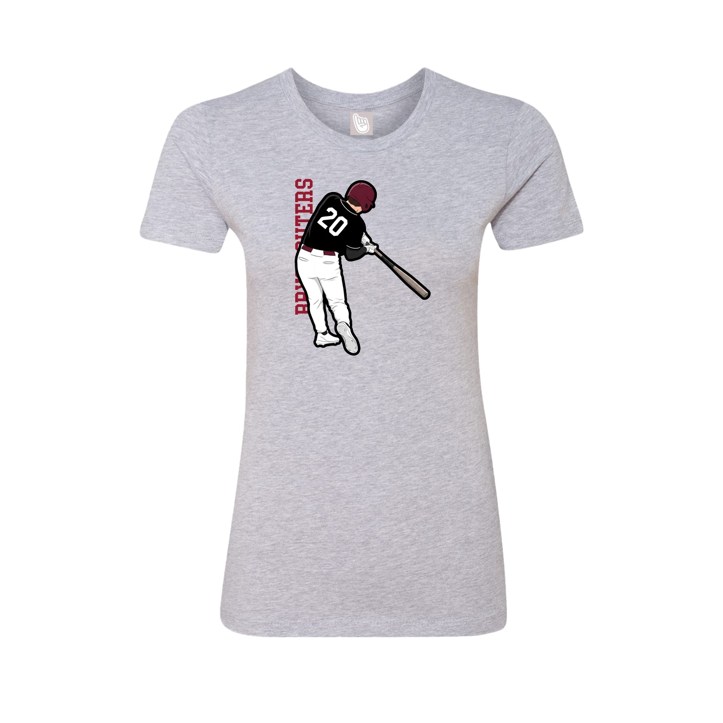Womens Tee — Name Vertical in Grey