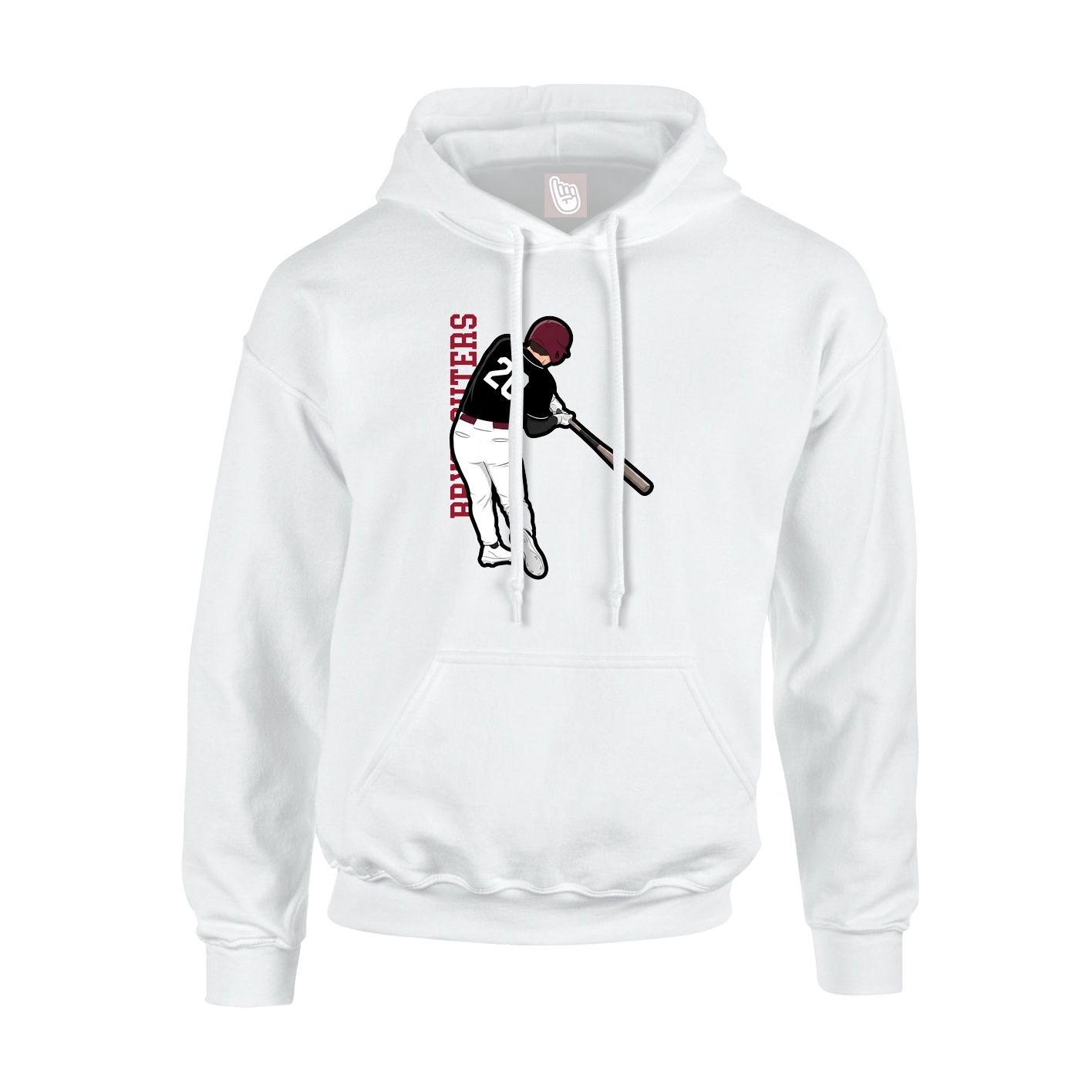 Youth Hoodie — Name Vertical in White