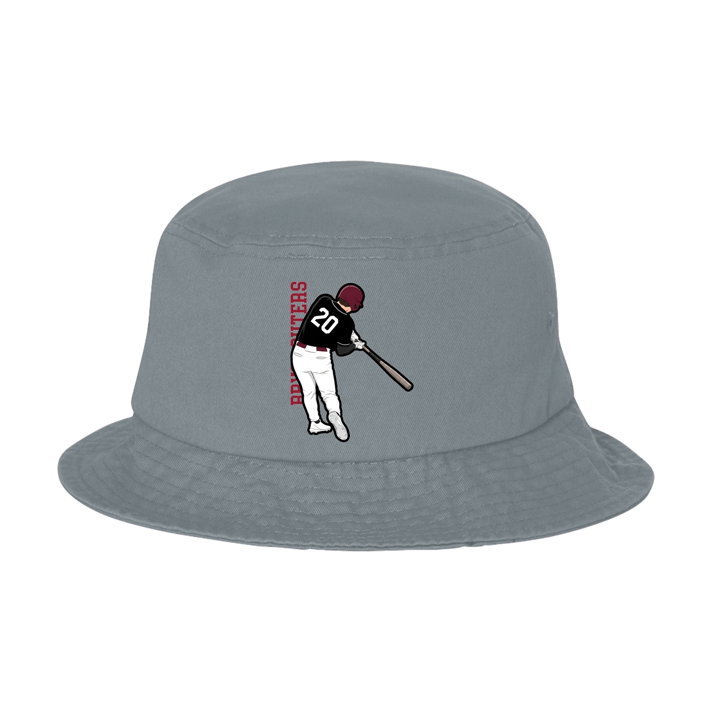 Bucket Cap — Name Vertical in Grey