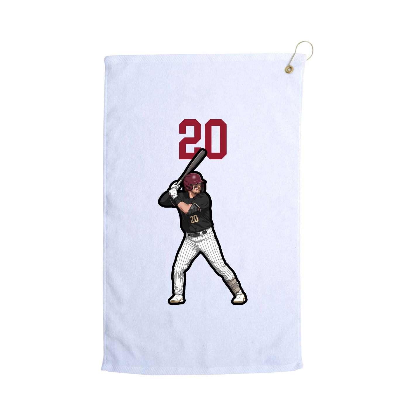 Golf Towel — Number Top in White