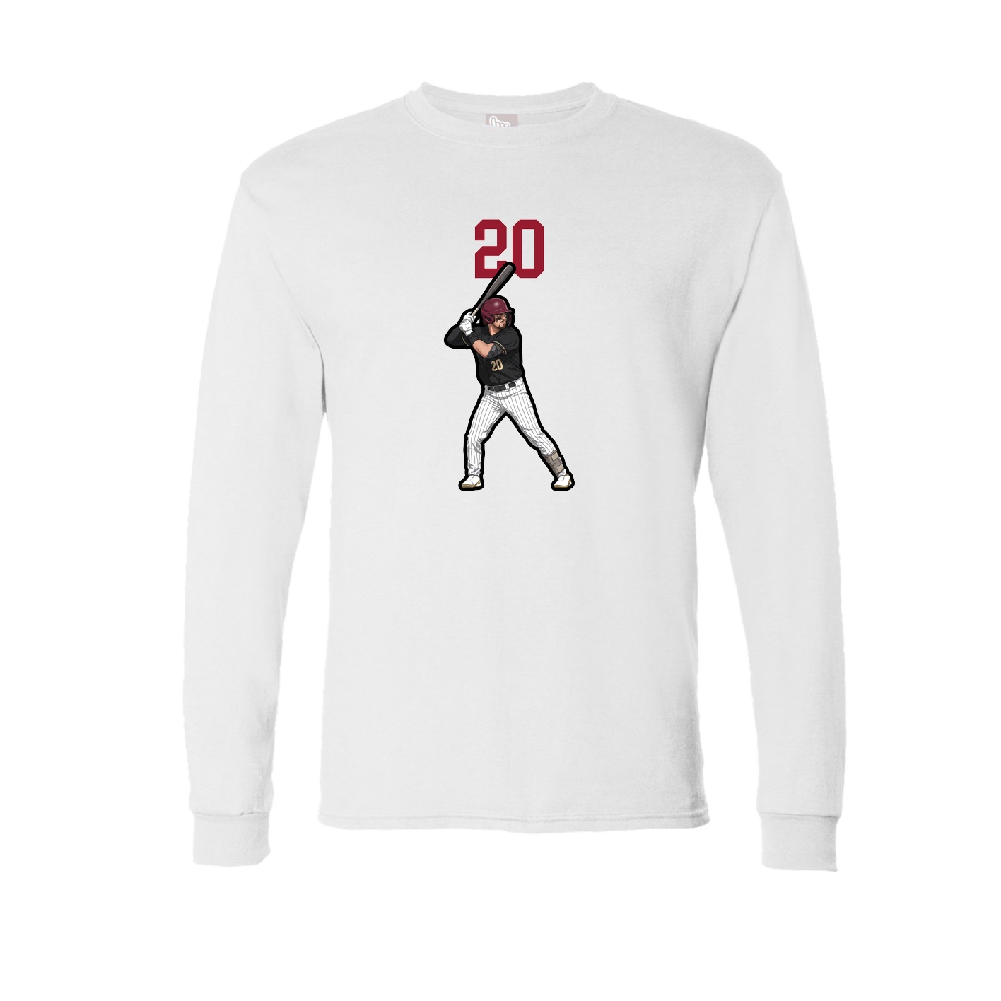Long Sleeve Tee — Number Top in White