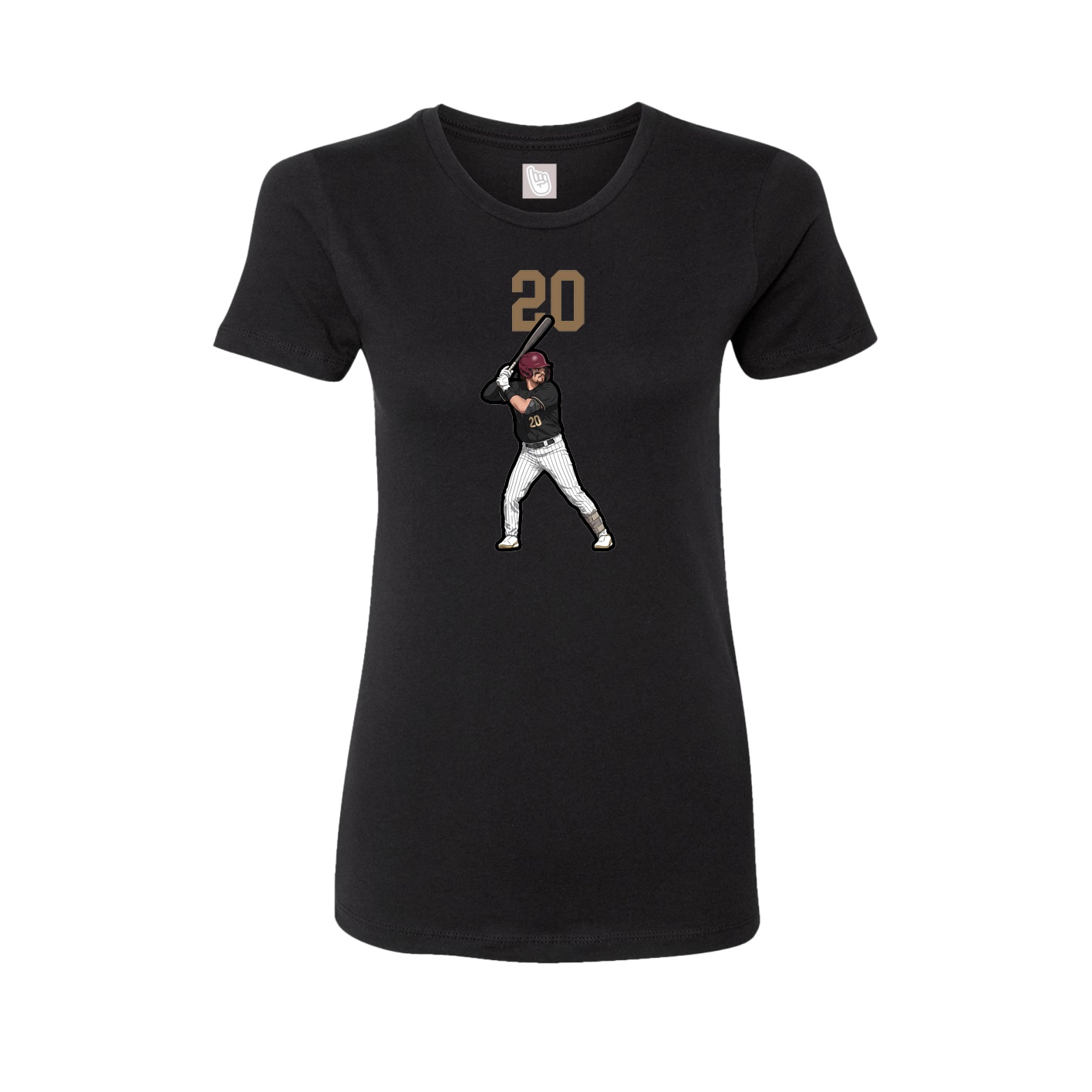 Fitted Women's Tee — Number Top in Black