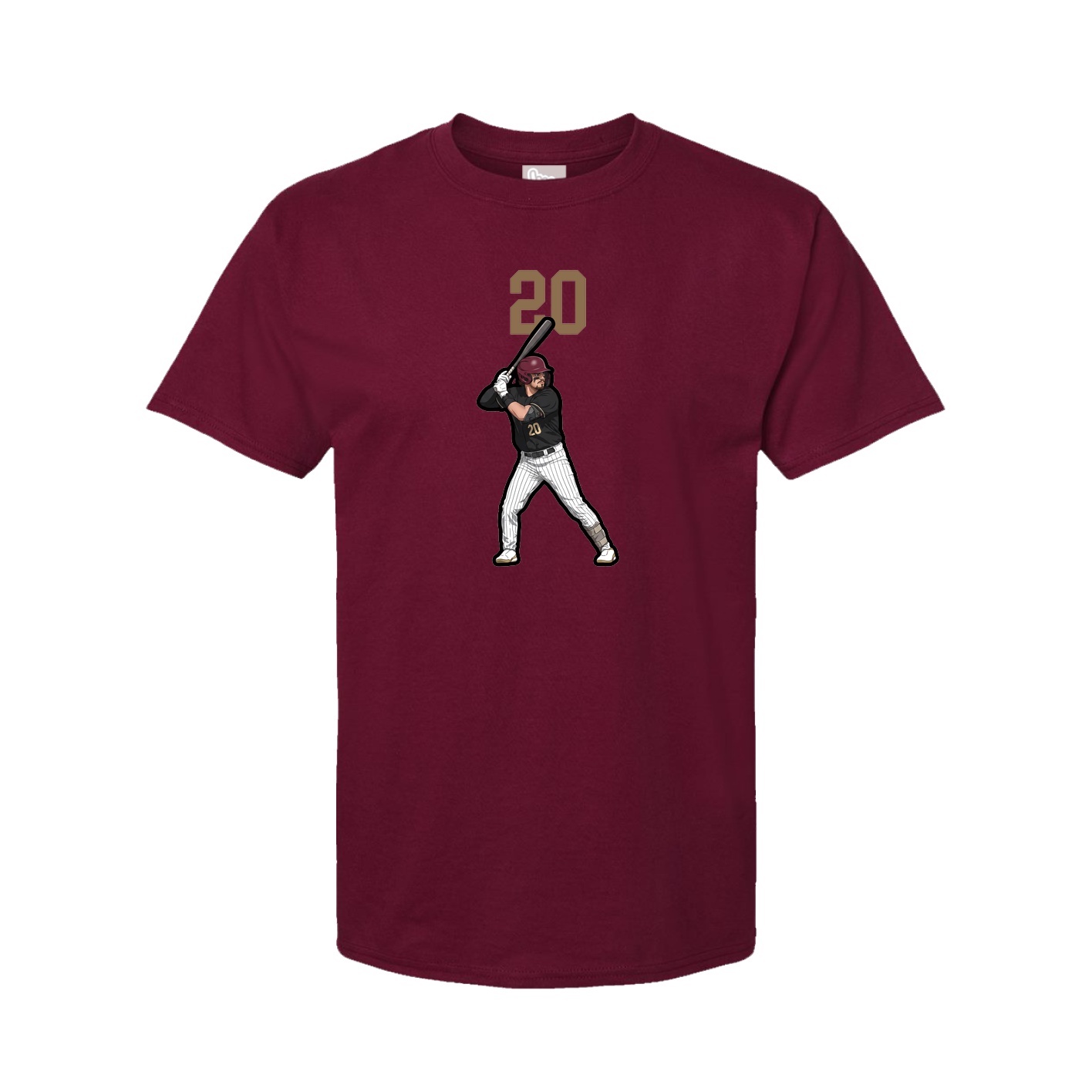 Youth Tee — Number Top in Cardinal