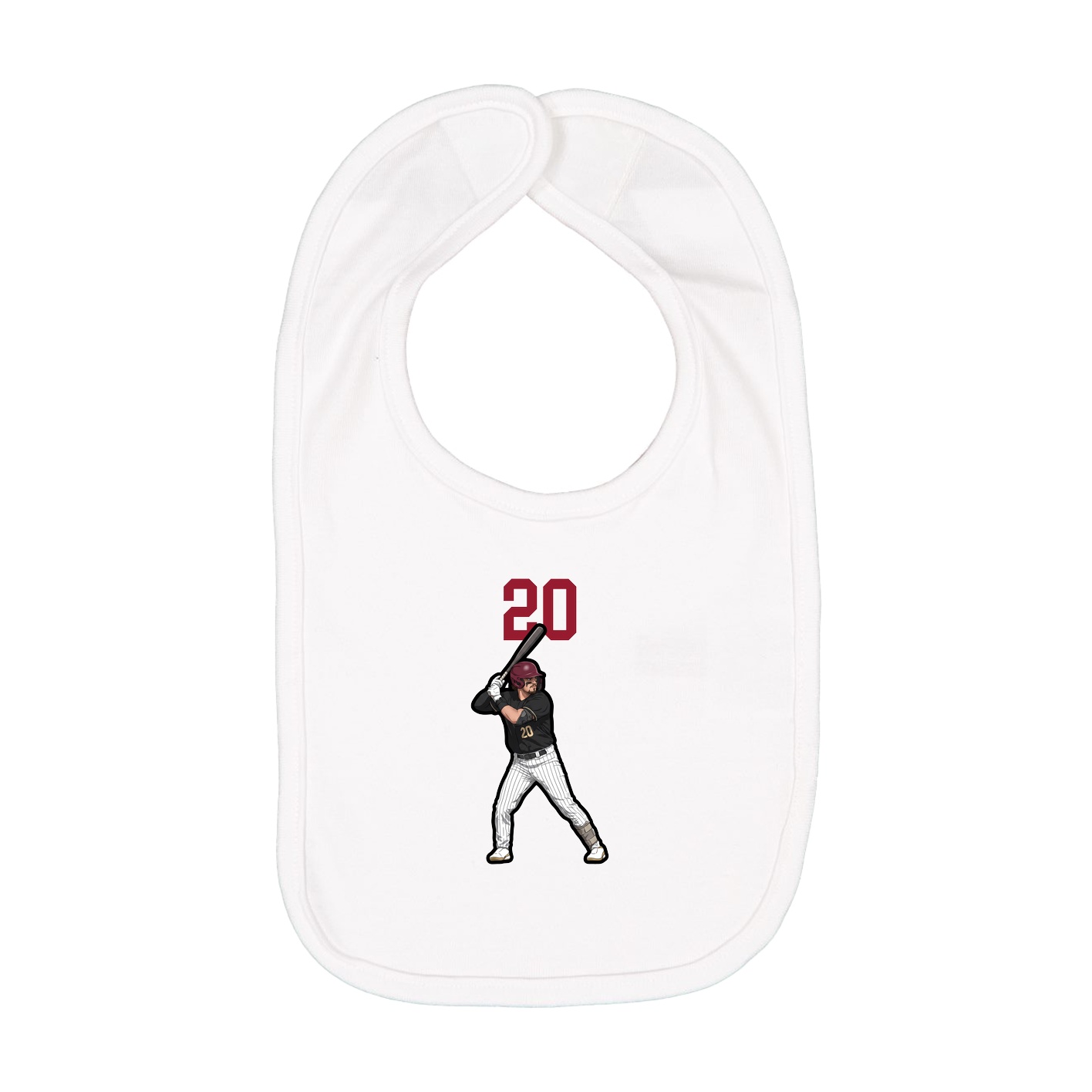 Infant Bib — Number Top in White