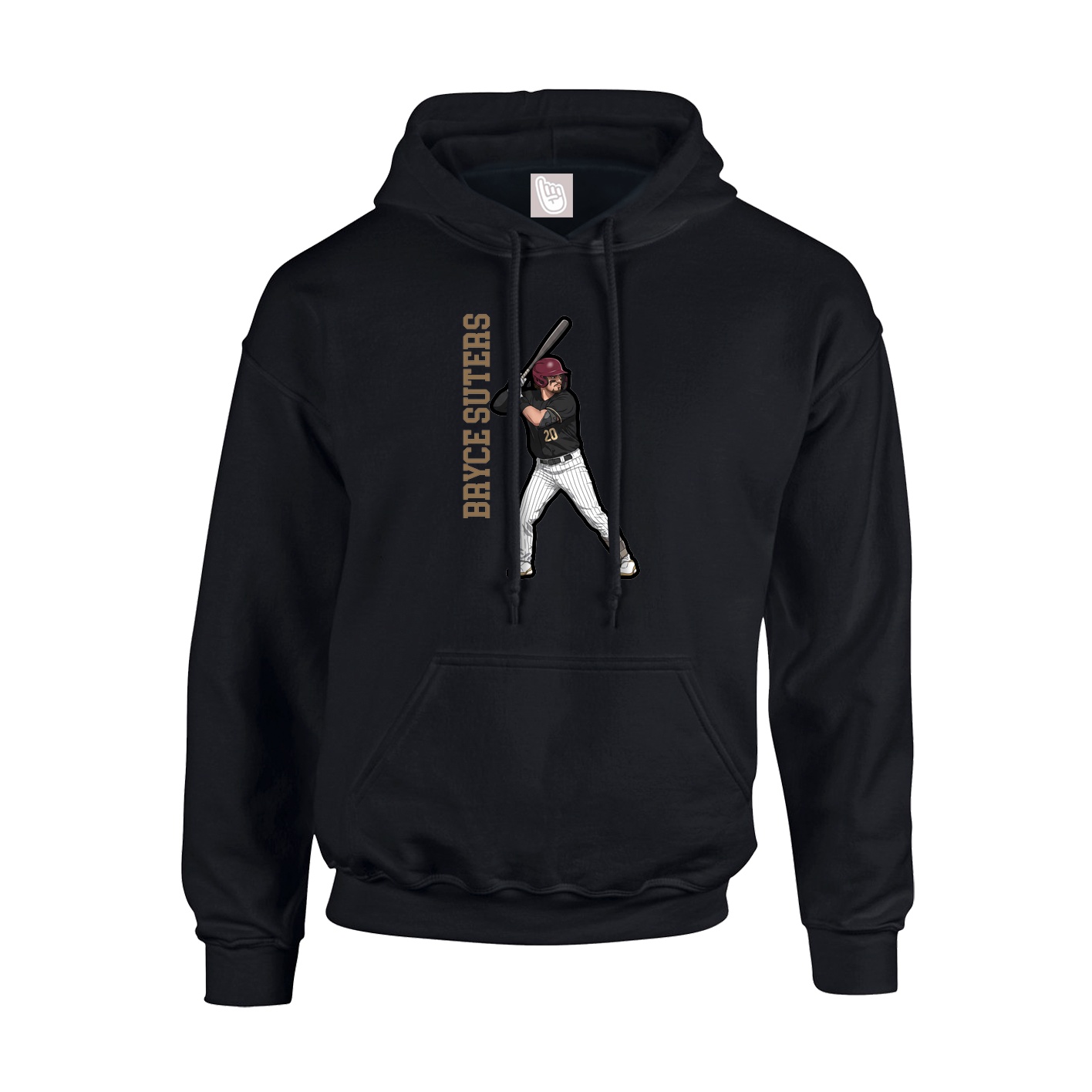 Youth Hoodie — Name Vertical in Black
