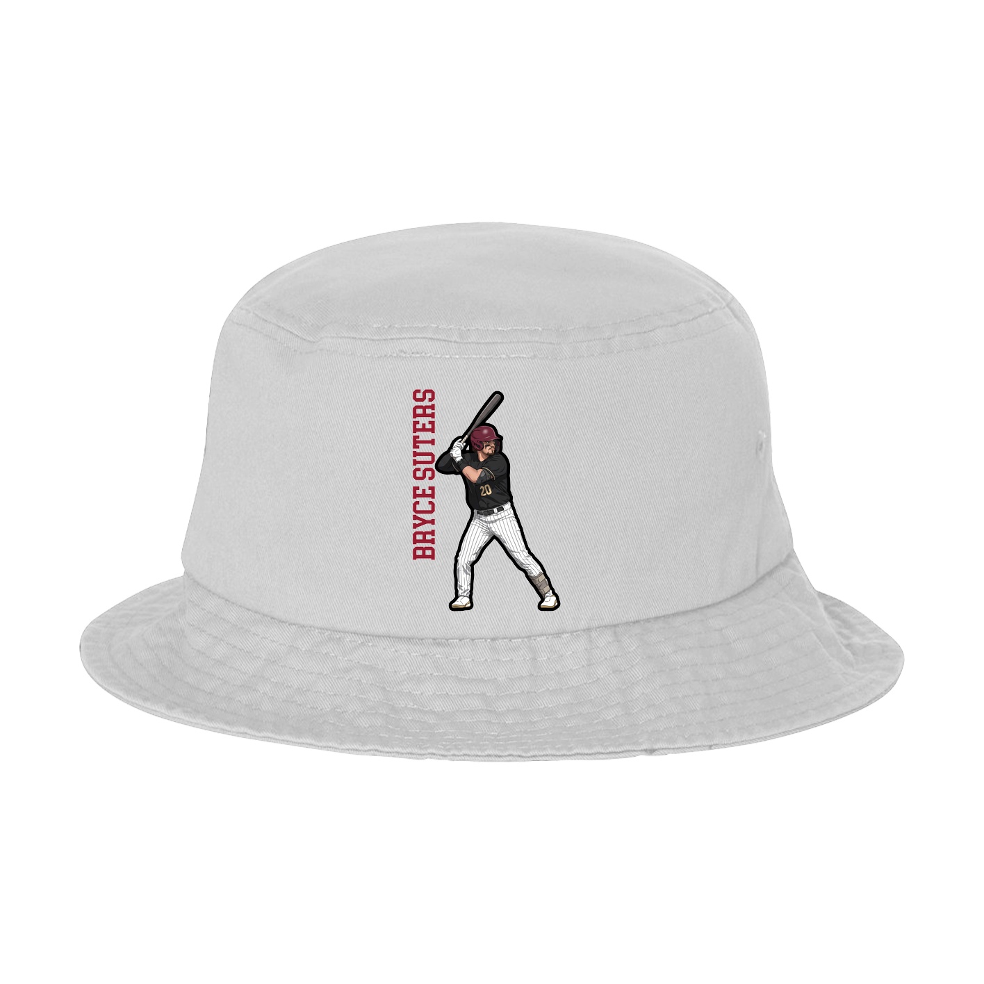 Bucket Cap — Name Vertical in White