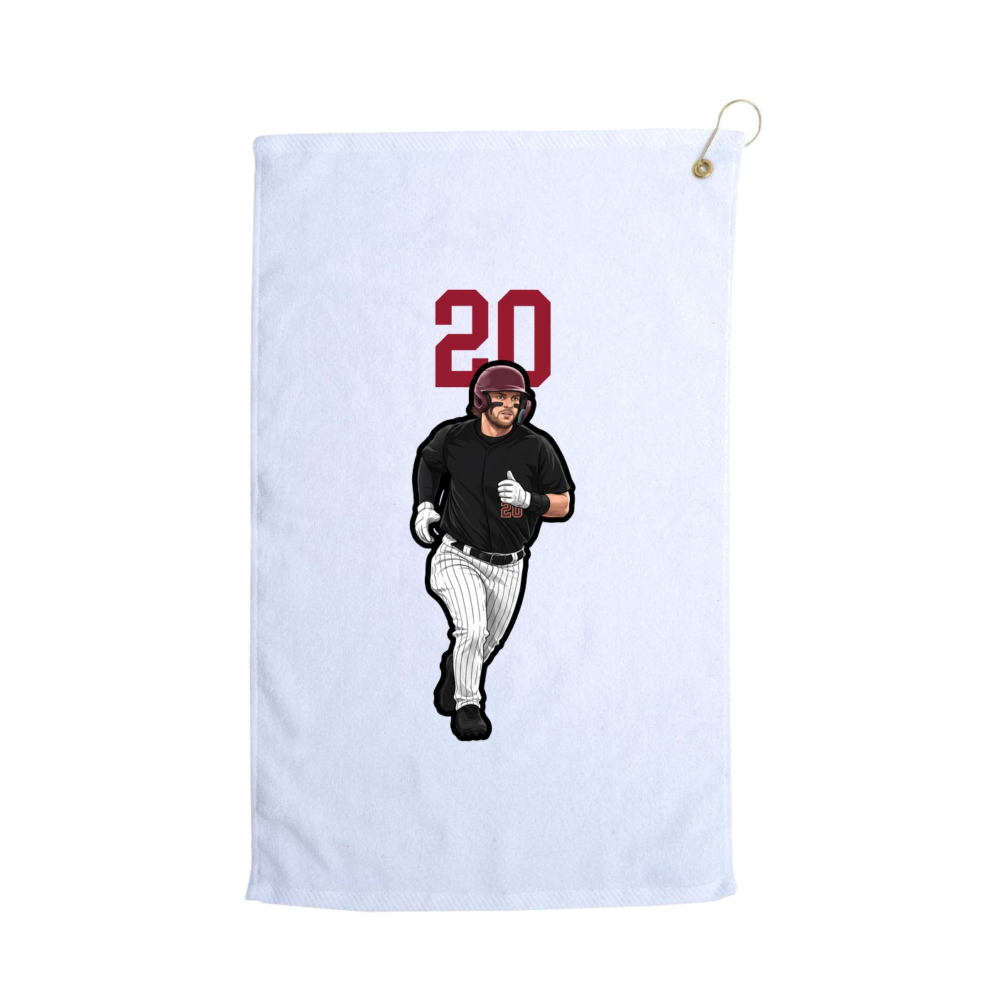 Golf Towel — Number Top in White