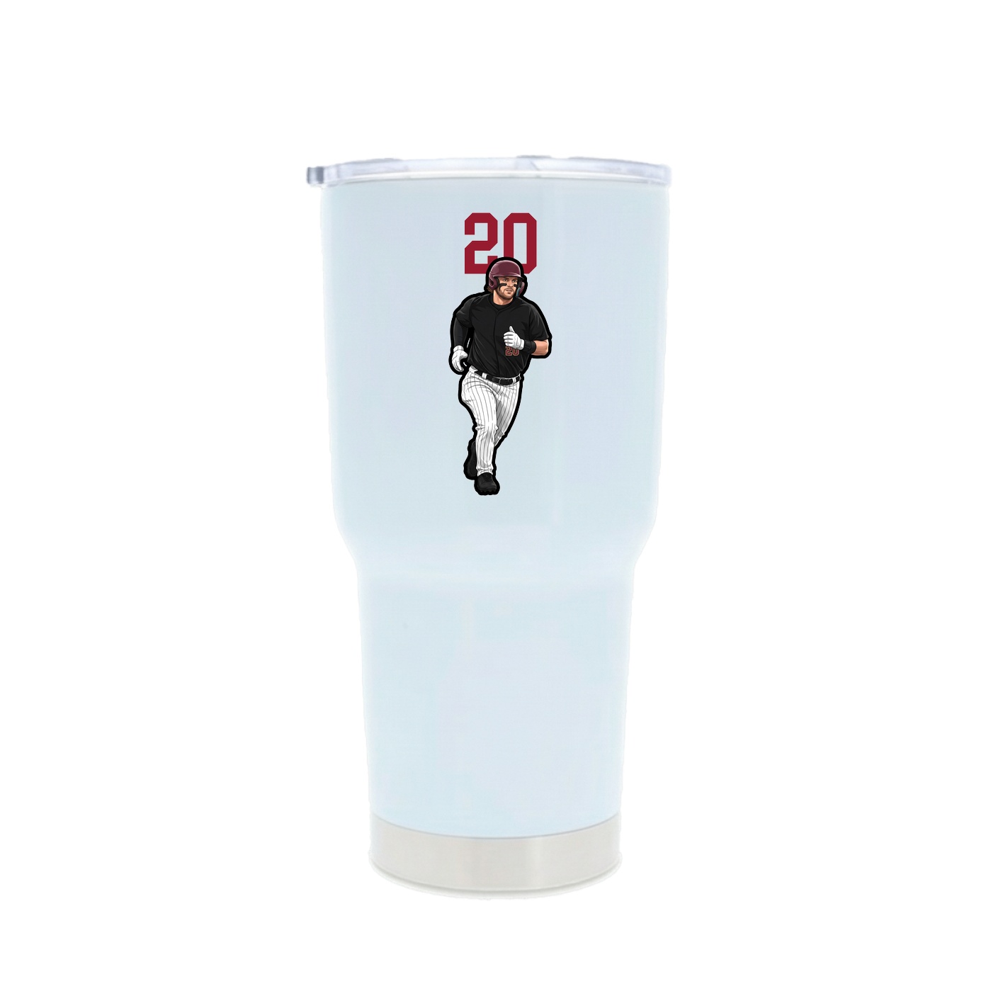 30oz Stainless Steel Tumbler — Number Top in White