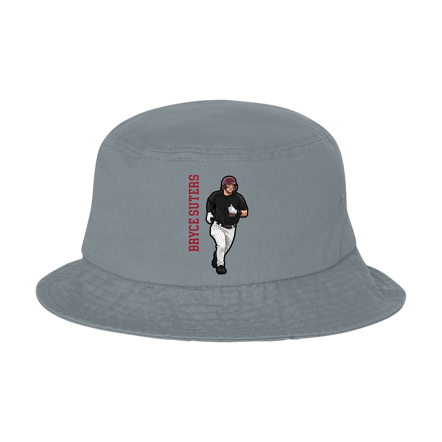 Bucket Cap — Name Vertical in Grey