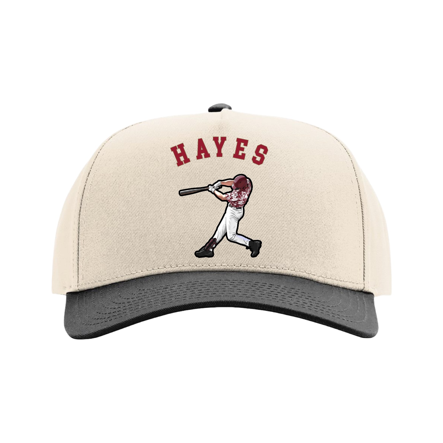 Full Fabric Five-Panel Champ Cap — Shirsey Arch in Cream/Black