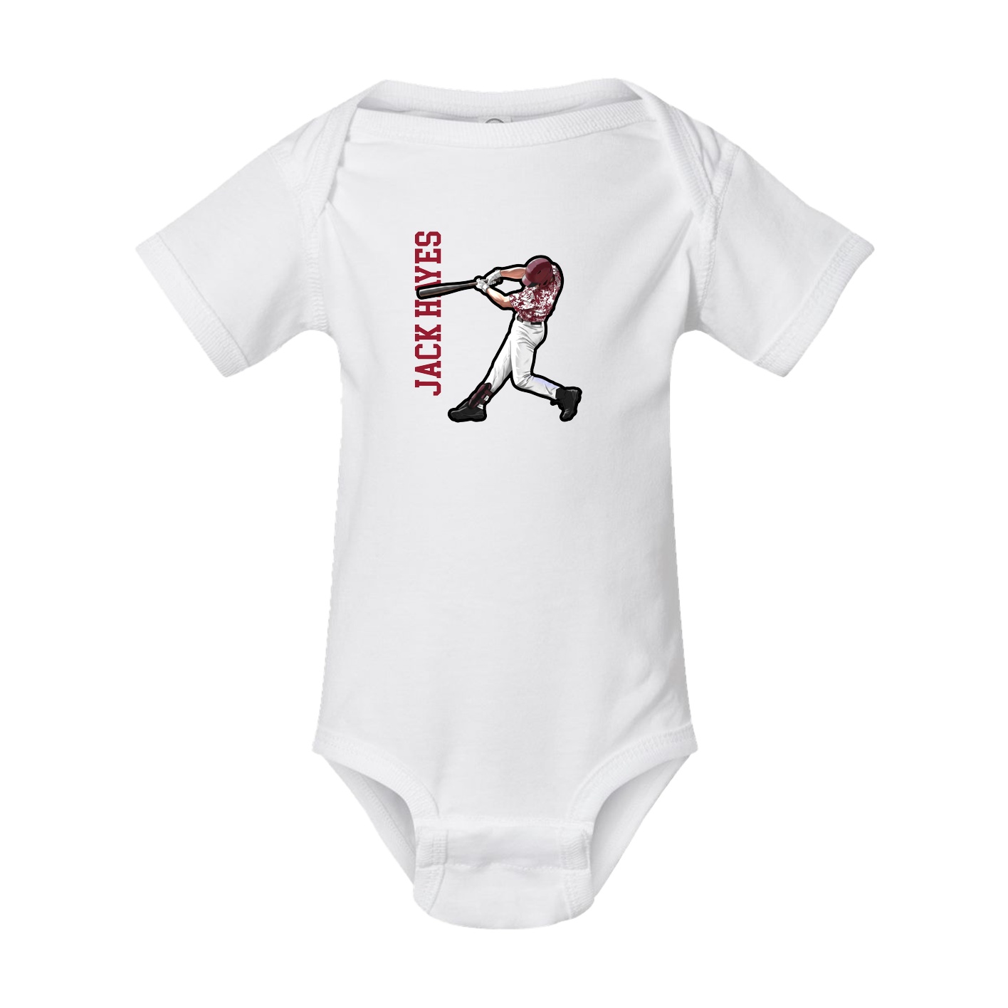 Baby Onesie — Name Vertical in White