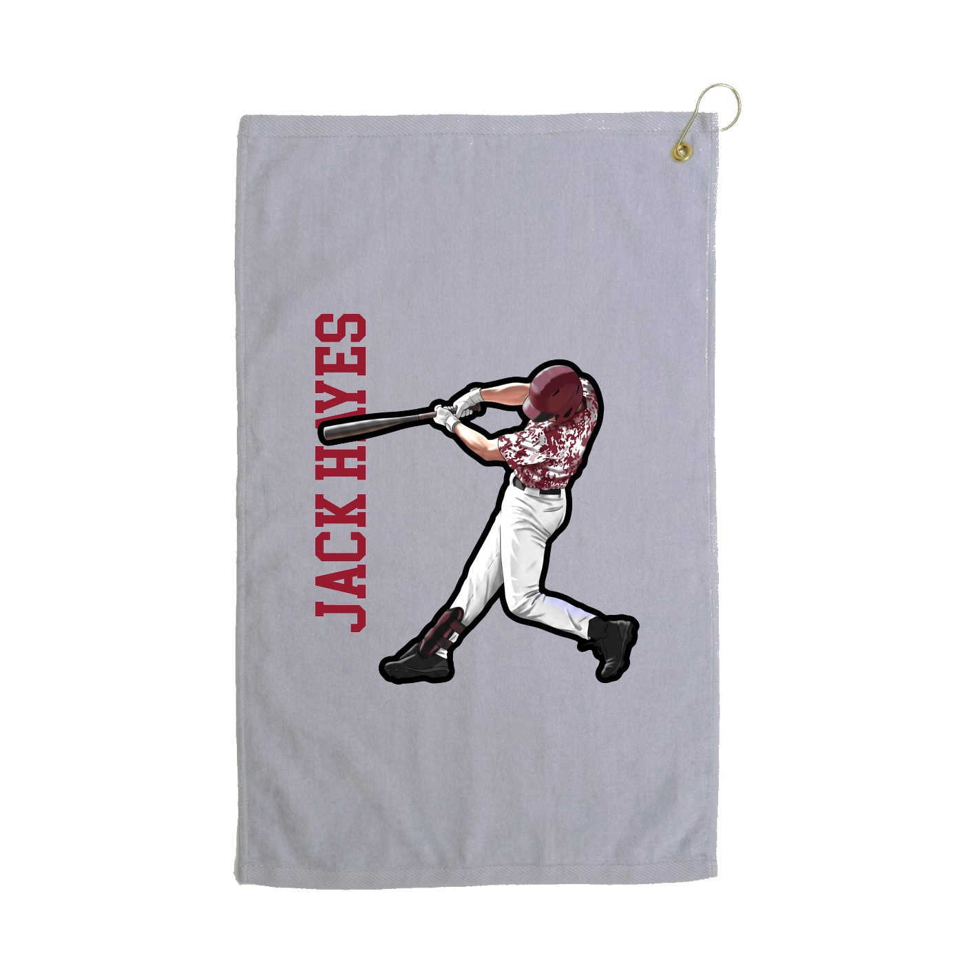 Golf Towel — Name Vertical in Grey