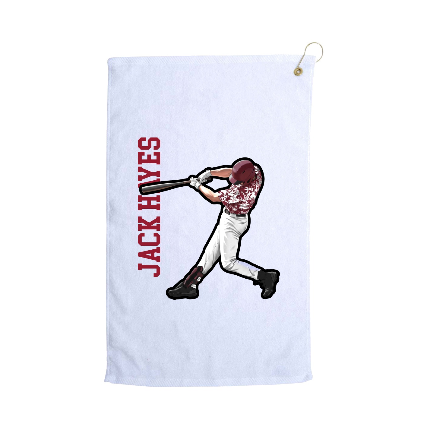 Golf Towel — Name Vertical in White