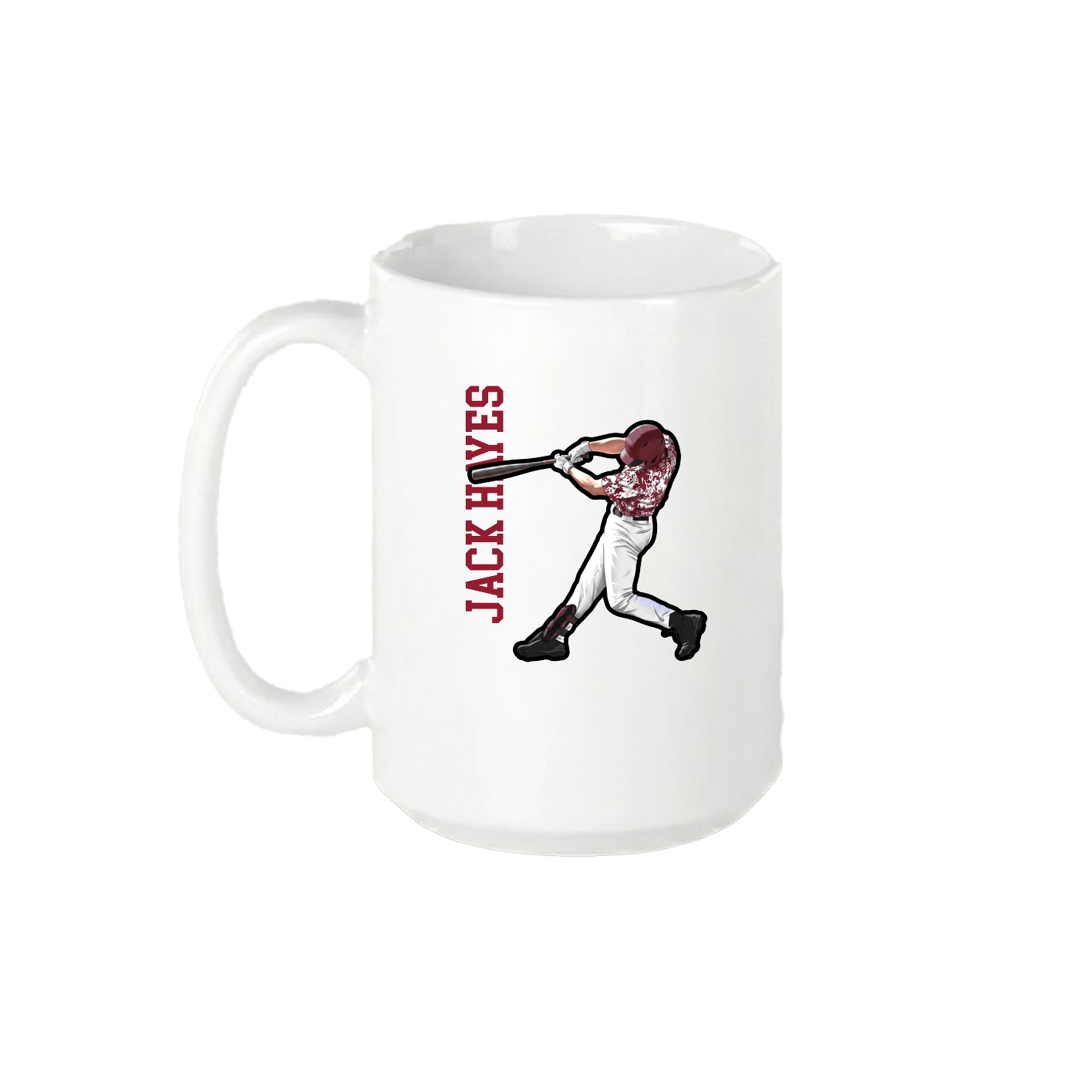 15oz Coffee Mug — Name Vertical in White