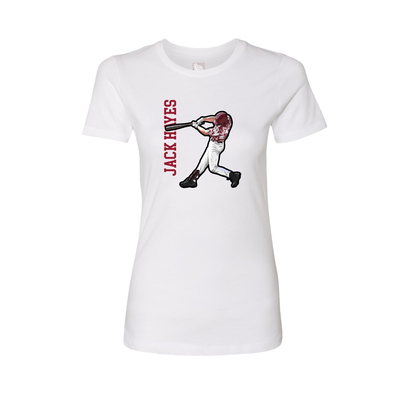 Womens Tee — Name Vertical in White
