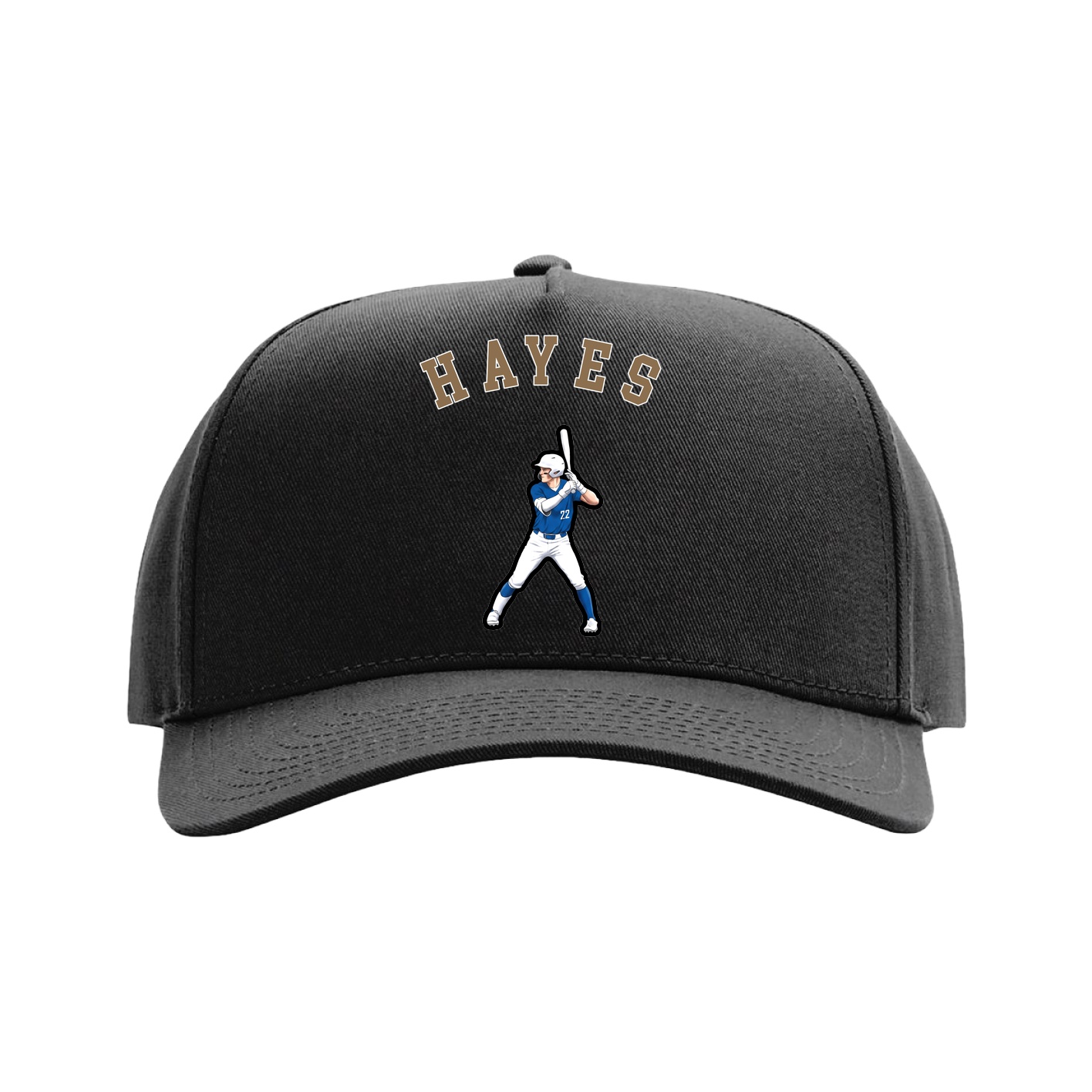 Full Fabric Five-Panel Champ Cap — Shirsey Arch in Black