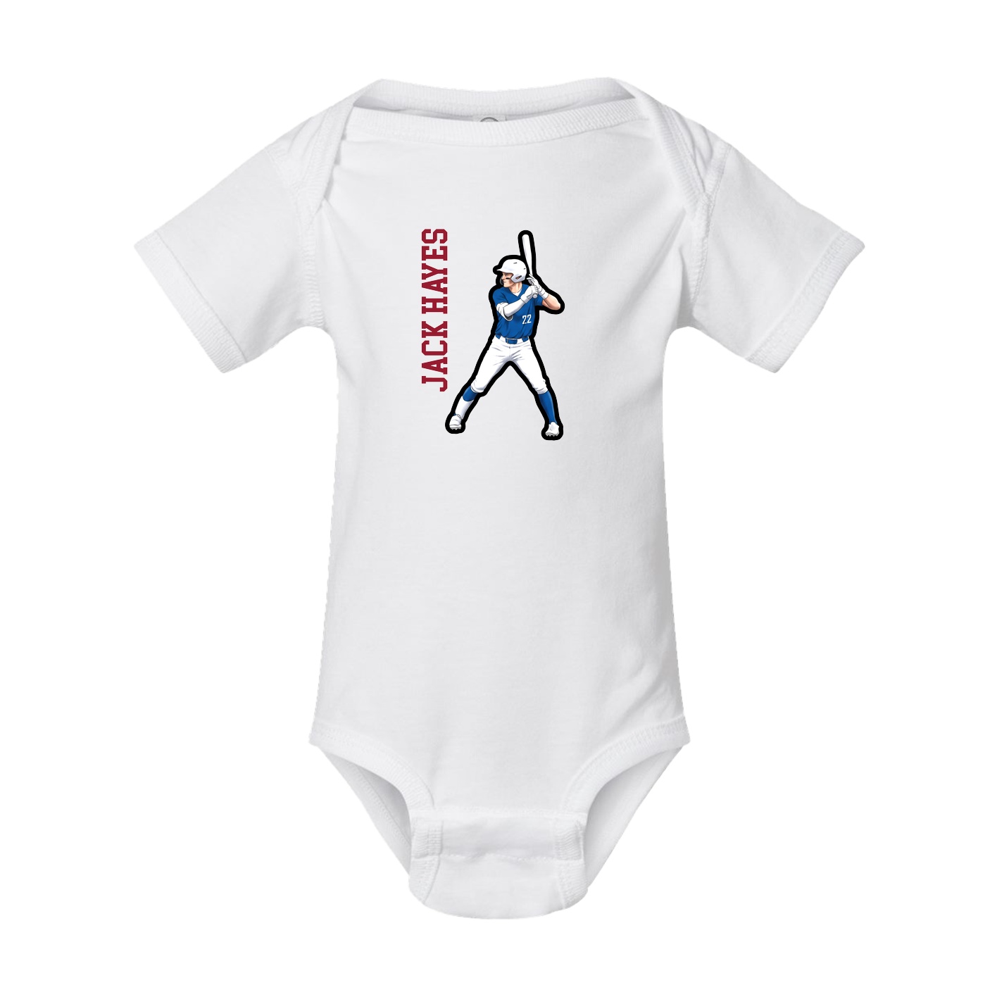 Baby Onesie — Name Vertical in White