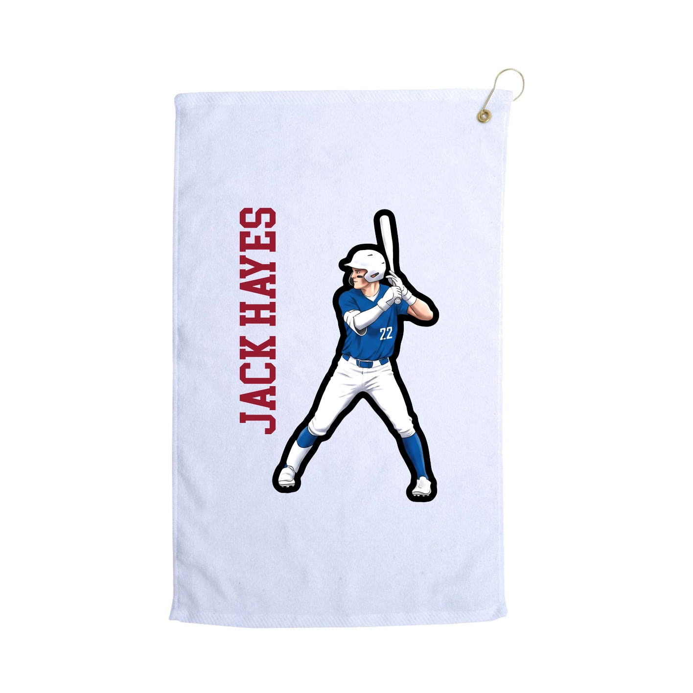 Golf Towel — Name Vertical in White