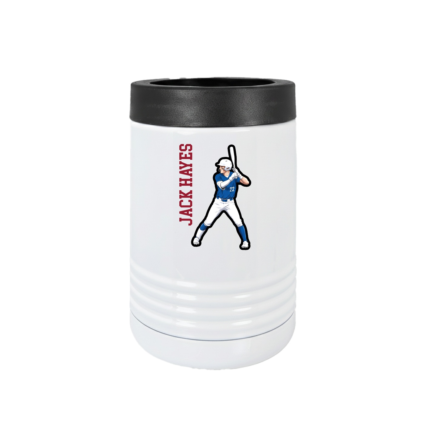 Beverage Holder — Name Vertical in White