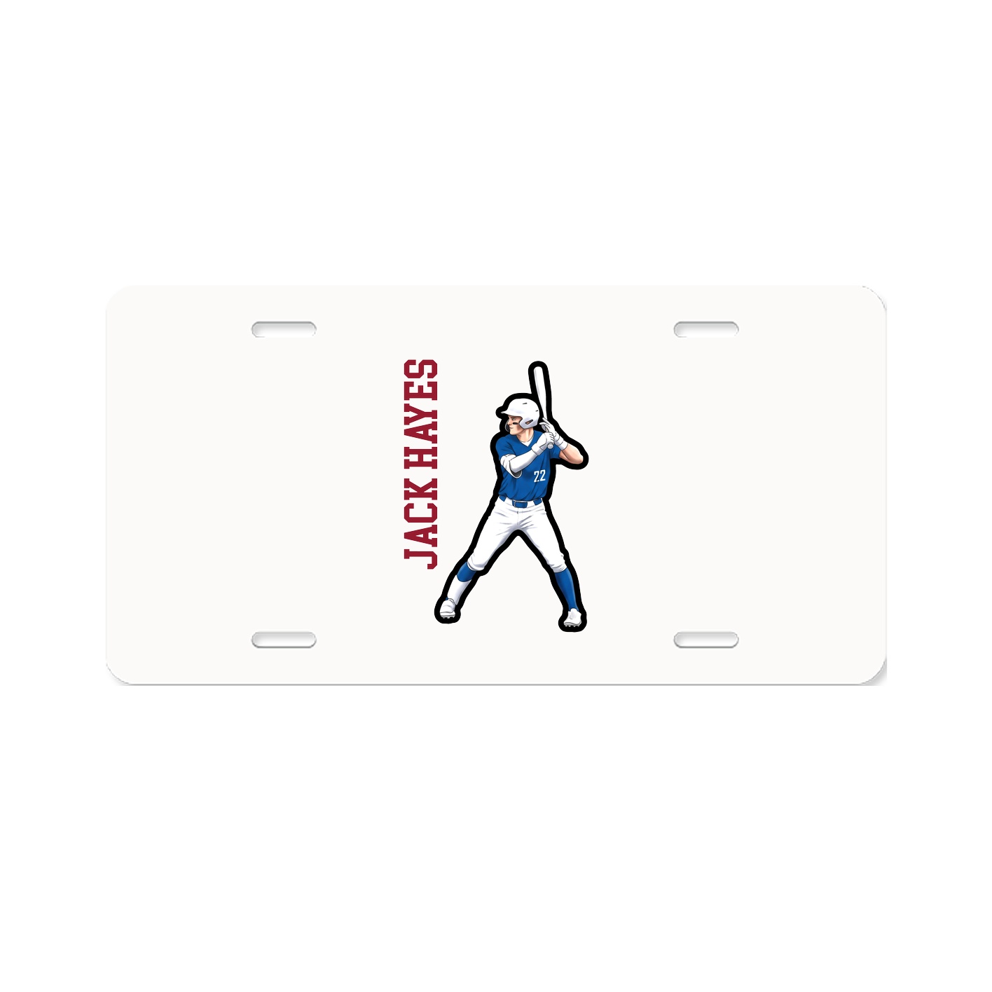 License Plate — Name Vertical in Classic