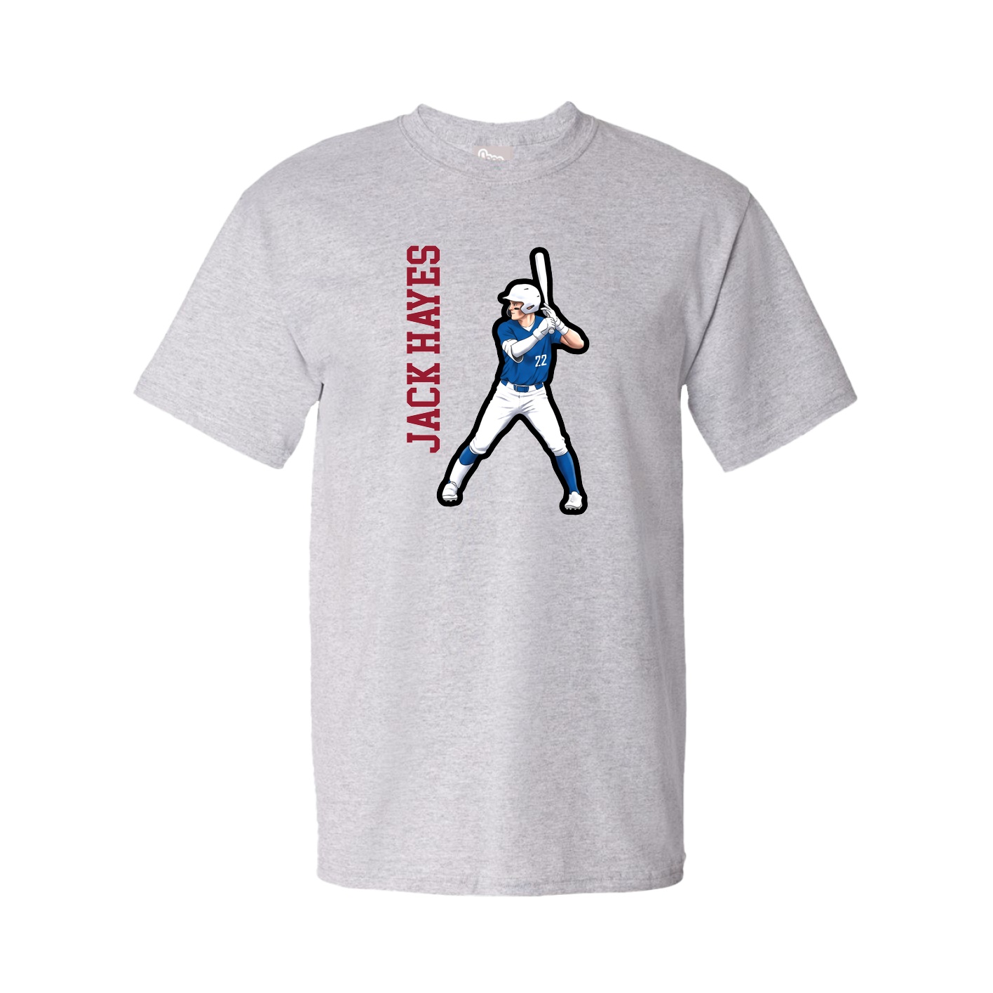 Tee — Name Vertical in Grey