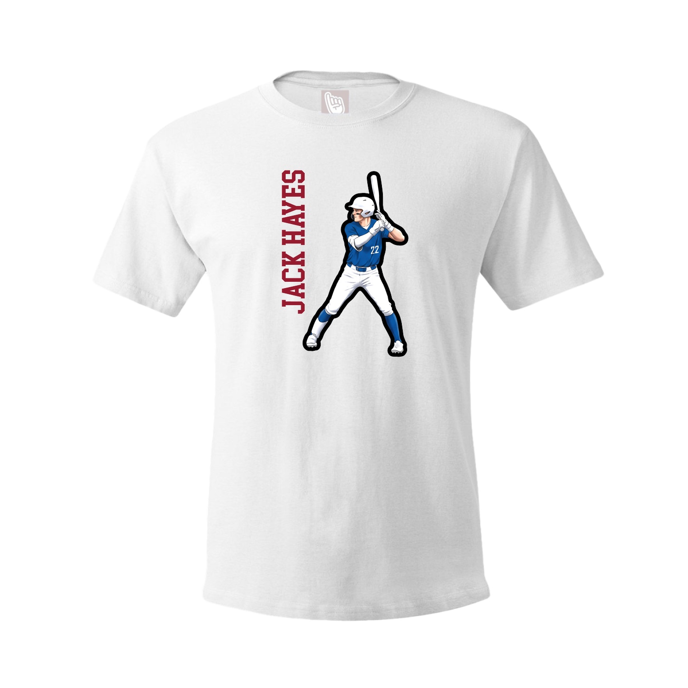 Youth Tee — Name Vertical in White
