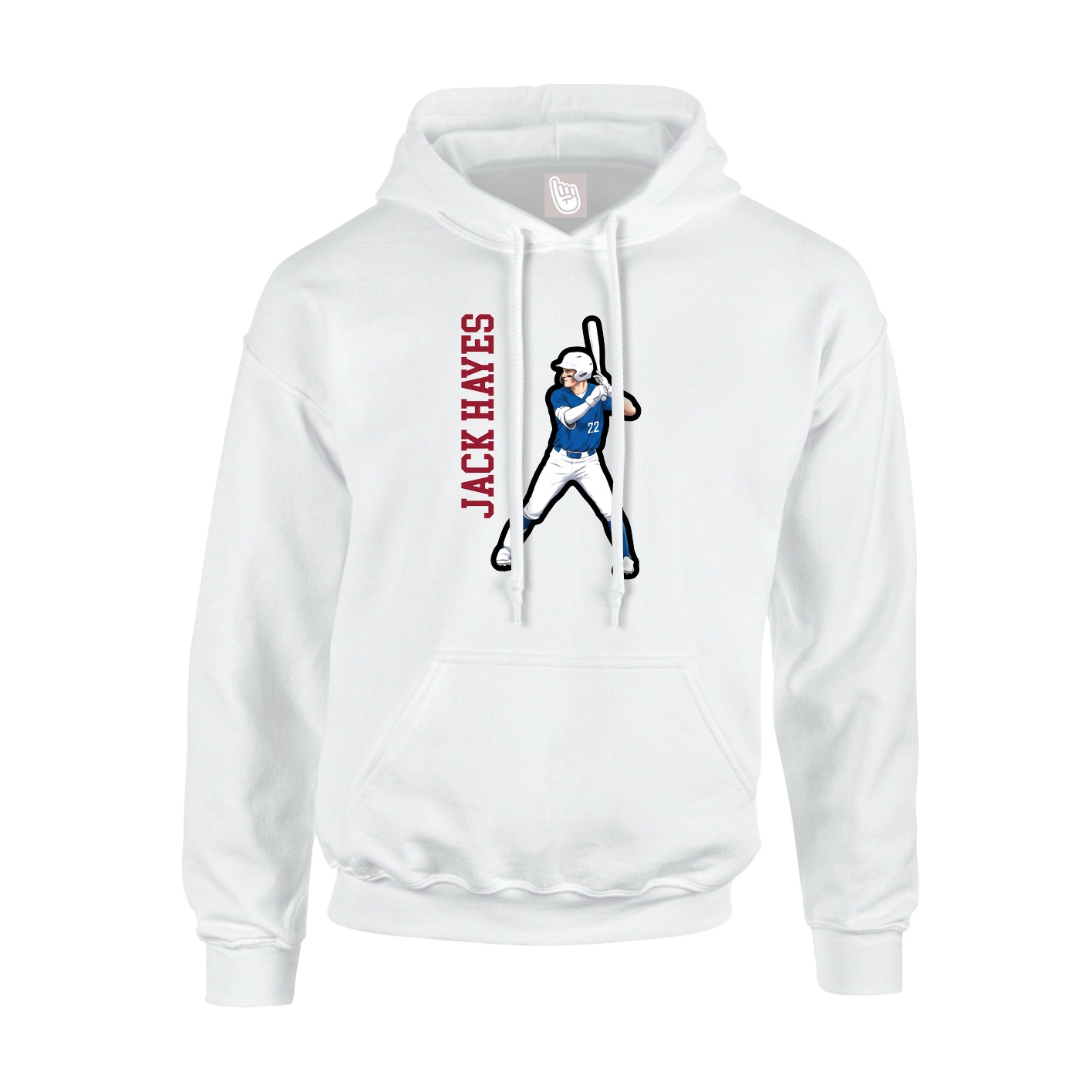 Hoodie — Name Vertical in White