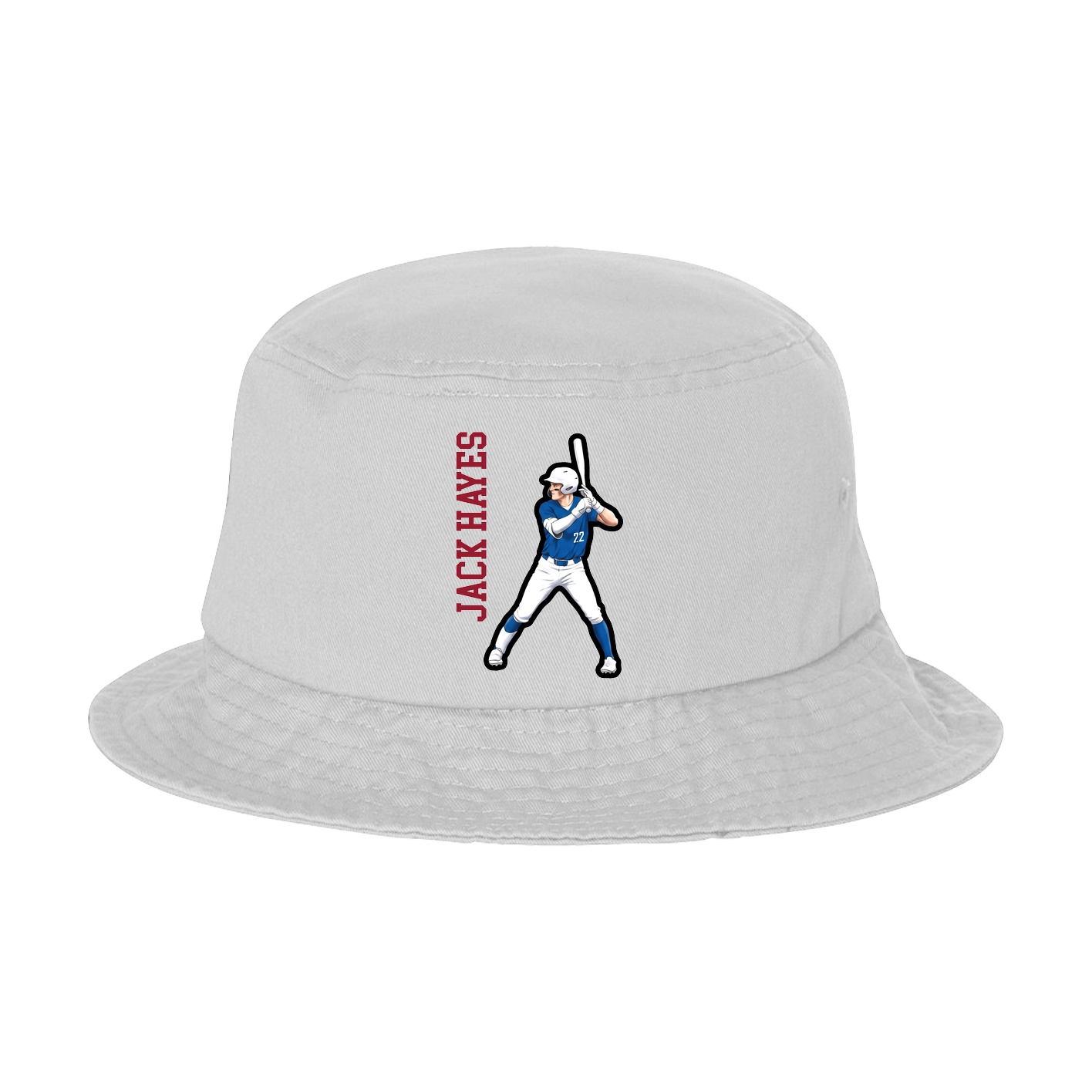 Bucket Cap — Name Vertical in White