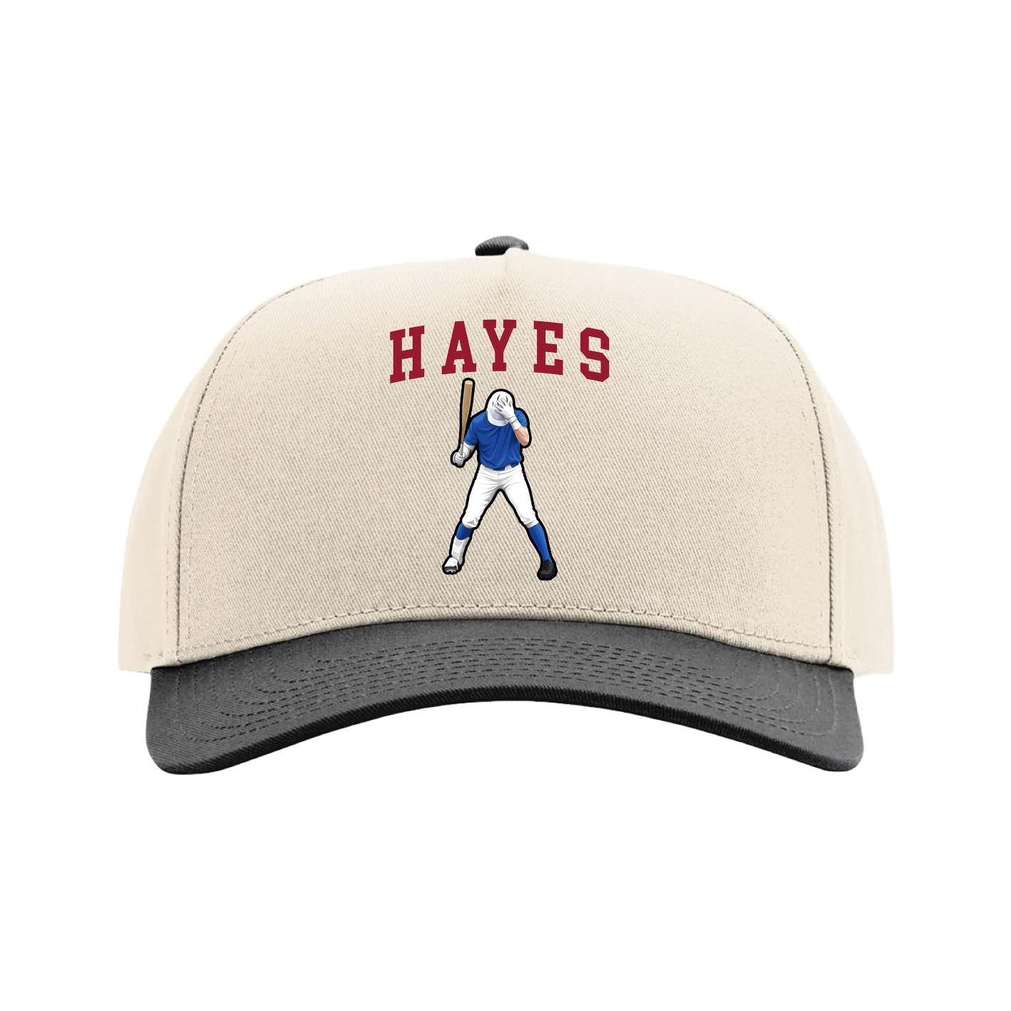 Full Fabric Five-Panel Champ Cap — Shirsey in Cream/Black