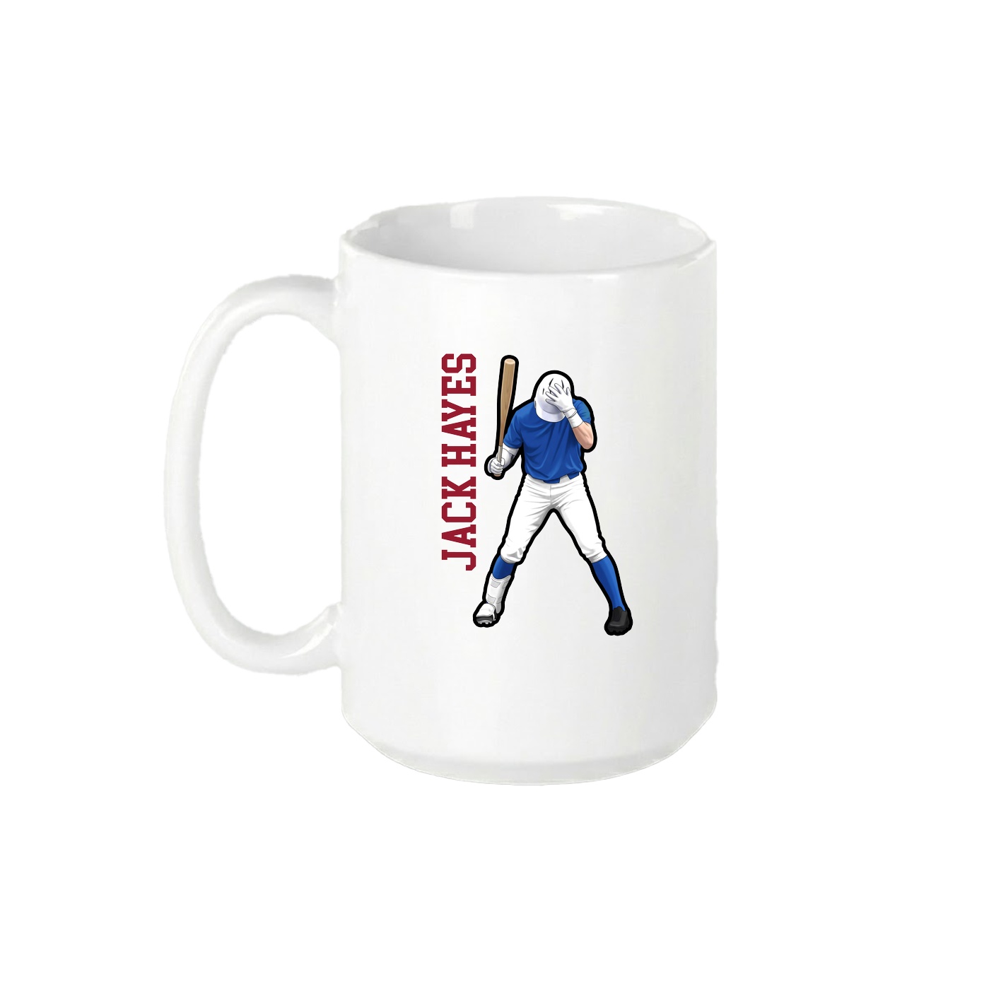 15oz Coffee Mug — Name Vertical in White