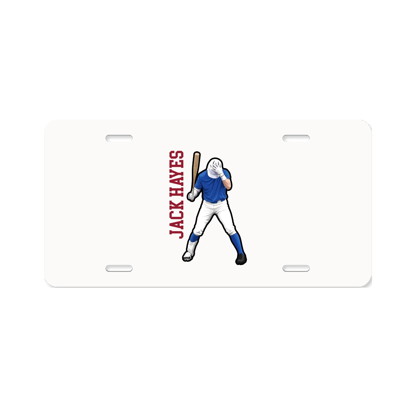 License Plate — Name Vertical in Classic