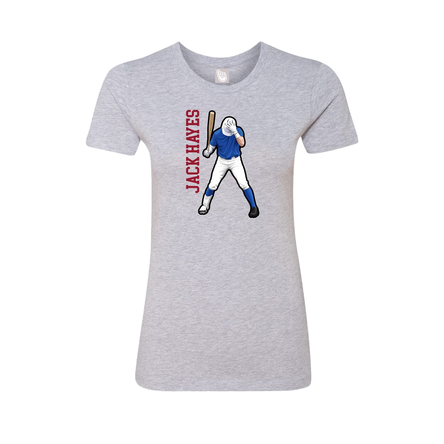 Womens Tee — Name Vertical in Grey