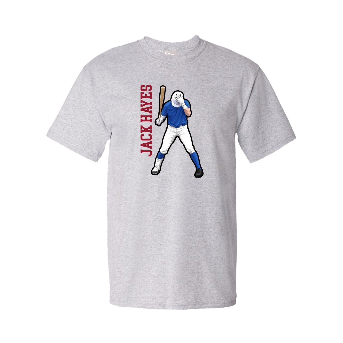 Youth Tee — Name Vertical in Grey