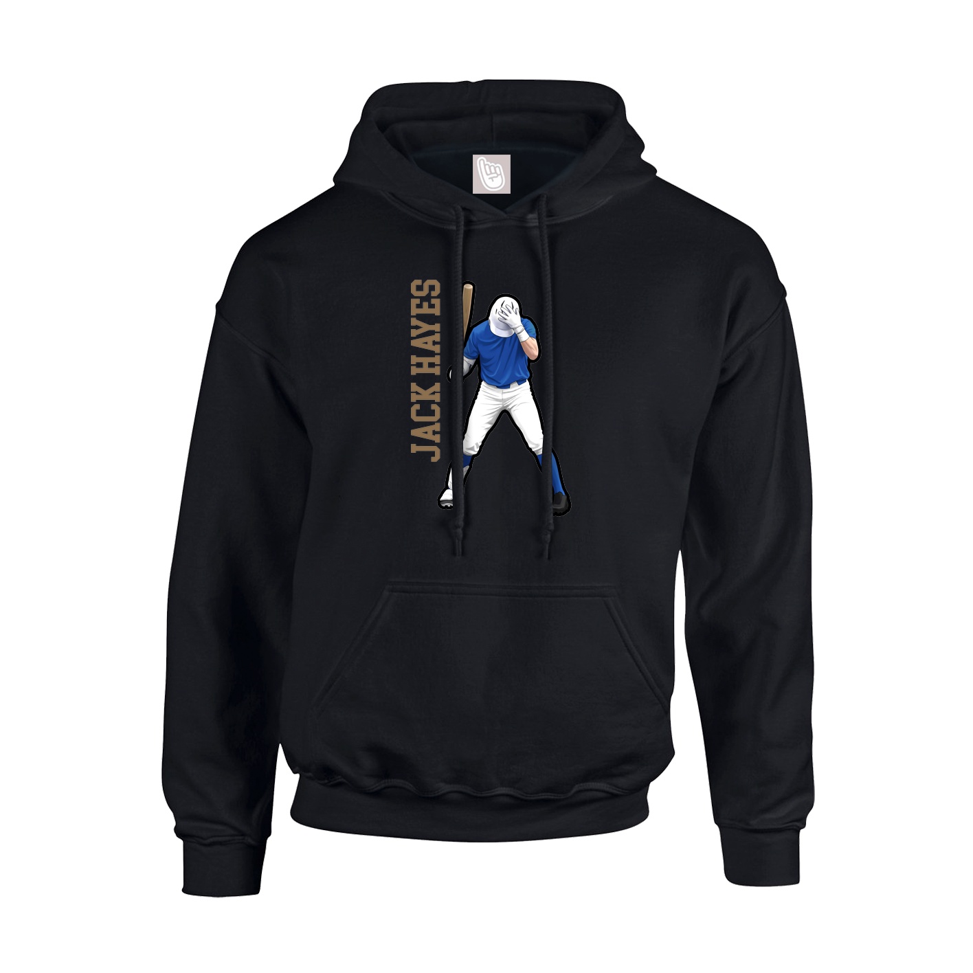 Youth Hoodie — Name Vertical in Black