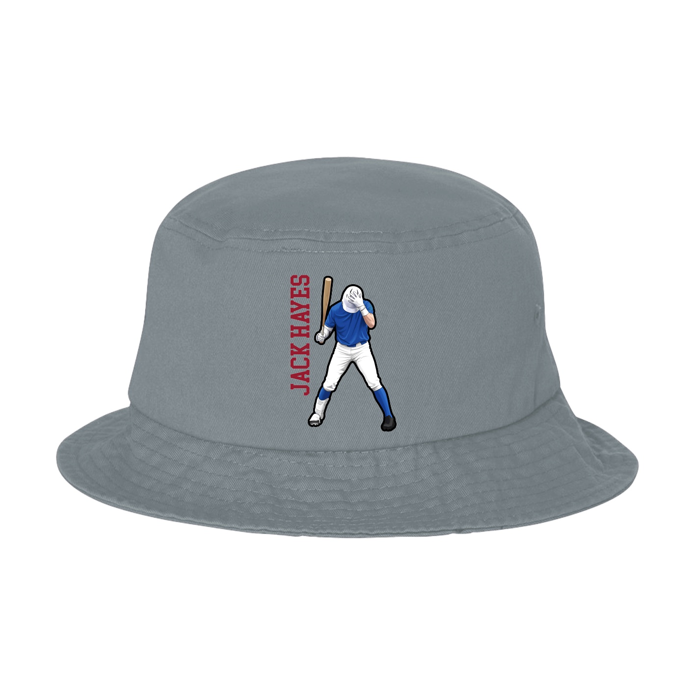 Bucket Cap — Name Vertical in Grey