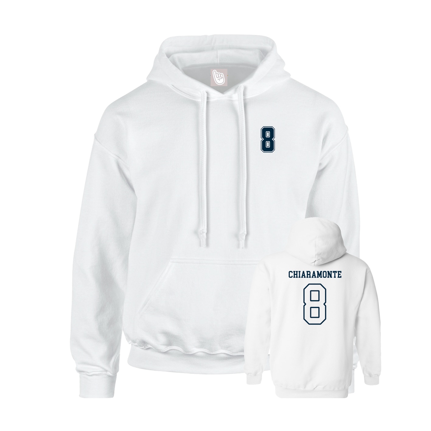 Hoodie — Chest Back in White
