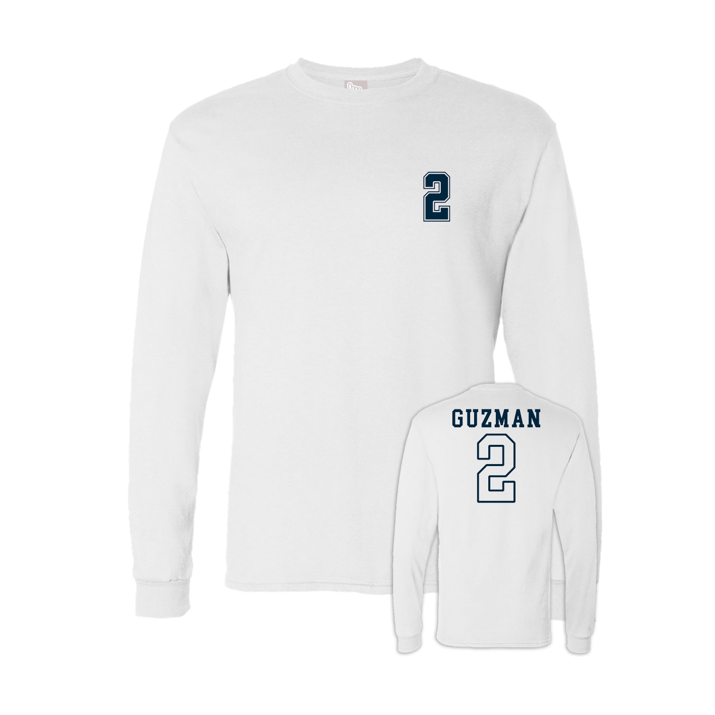 Long Sleeve Tee — Chest Back in White