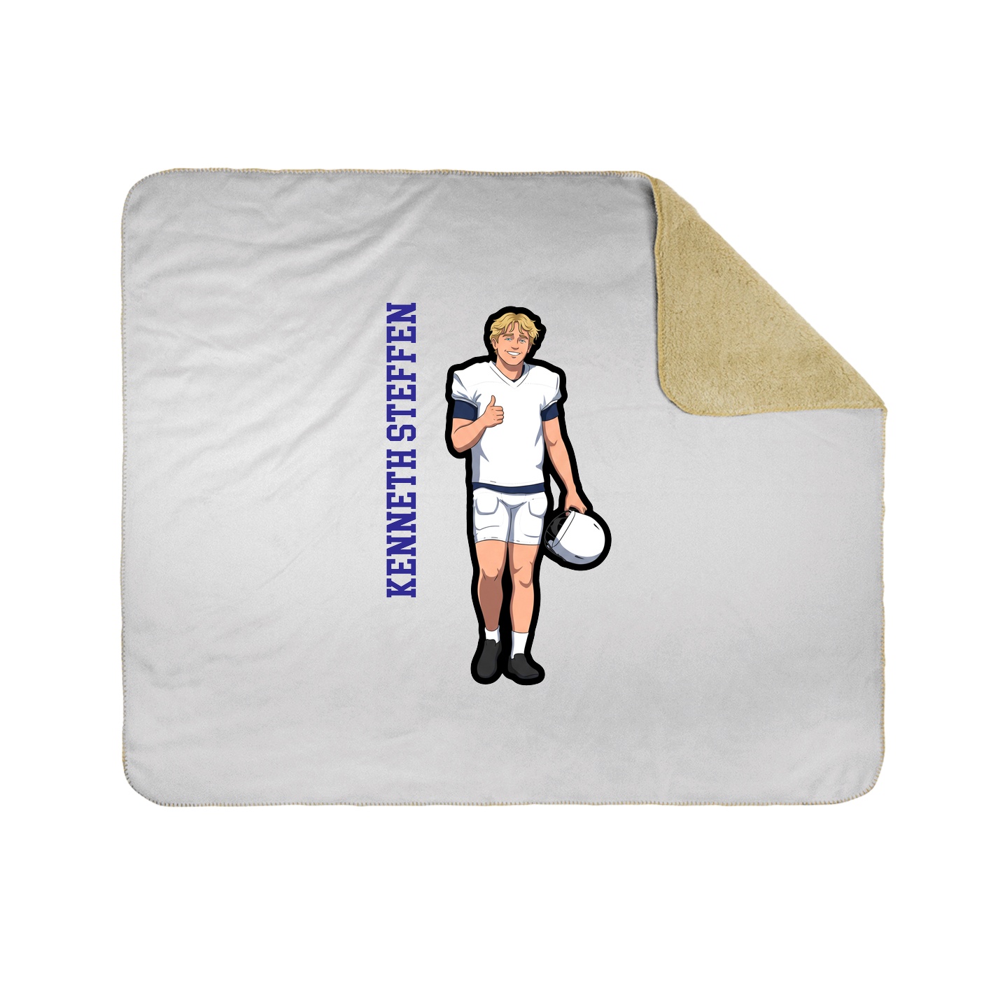 Throw Blanket — Name Vertical in White