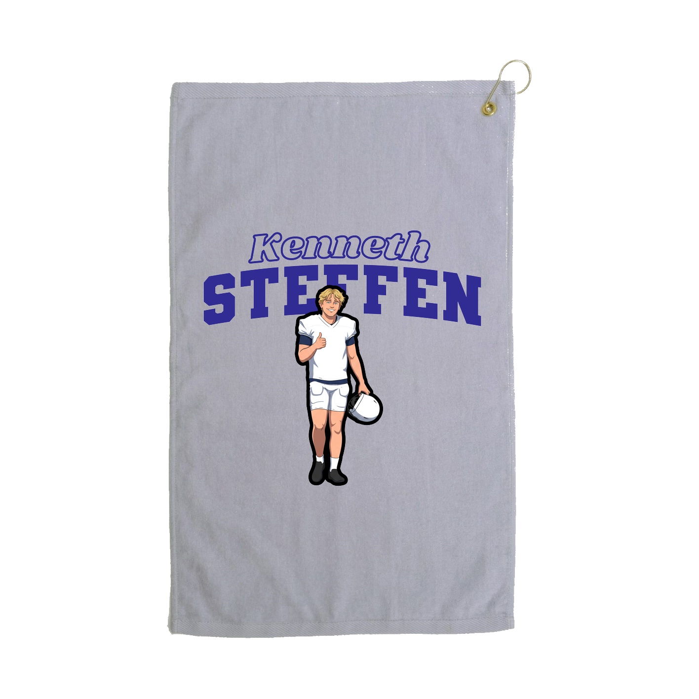 Golf Towel — Name Arch in Grey