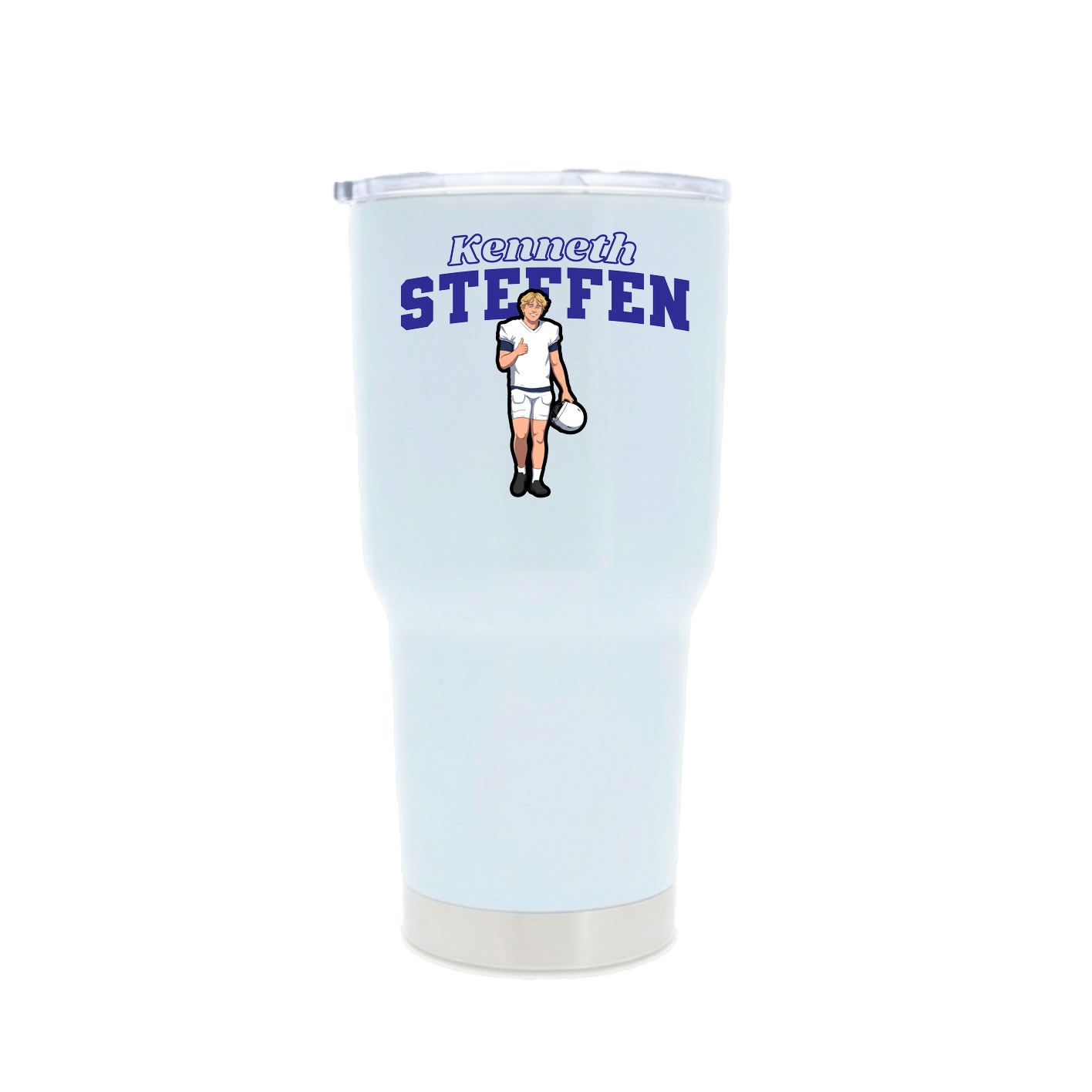 30oz Stainless Steel Tumbler — Name Arch in White
