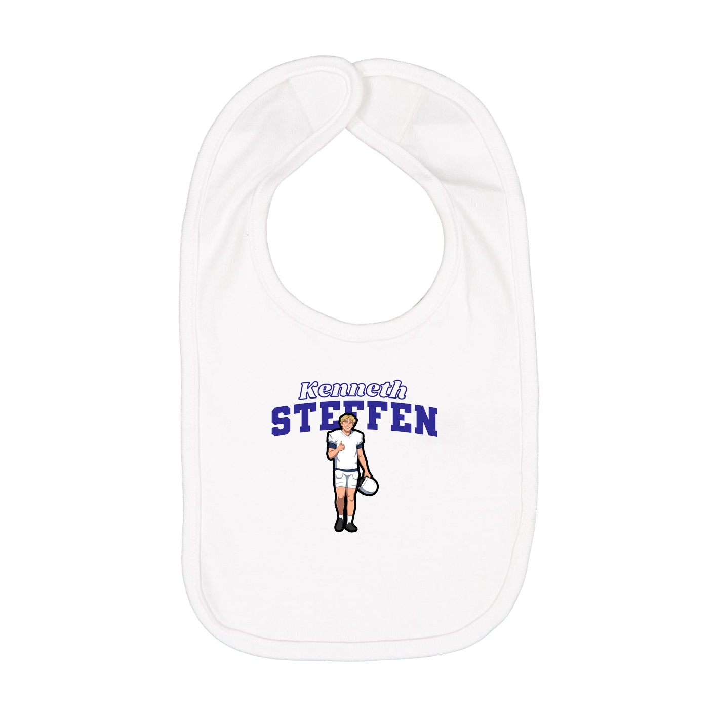 Infant Bib — Name Arch in White