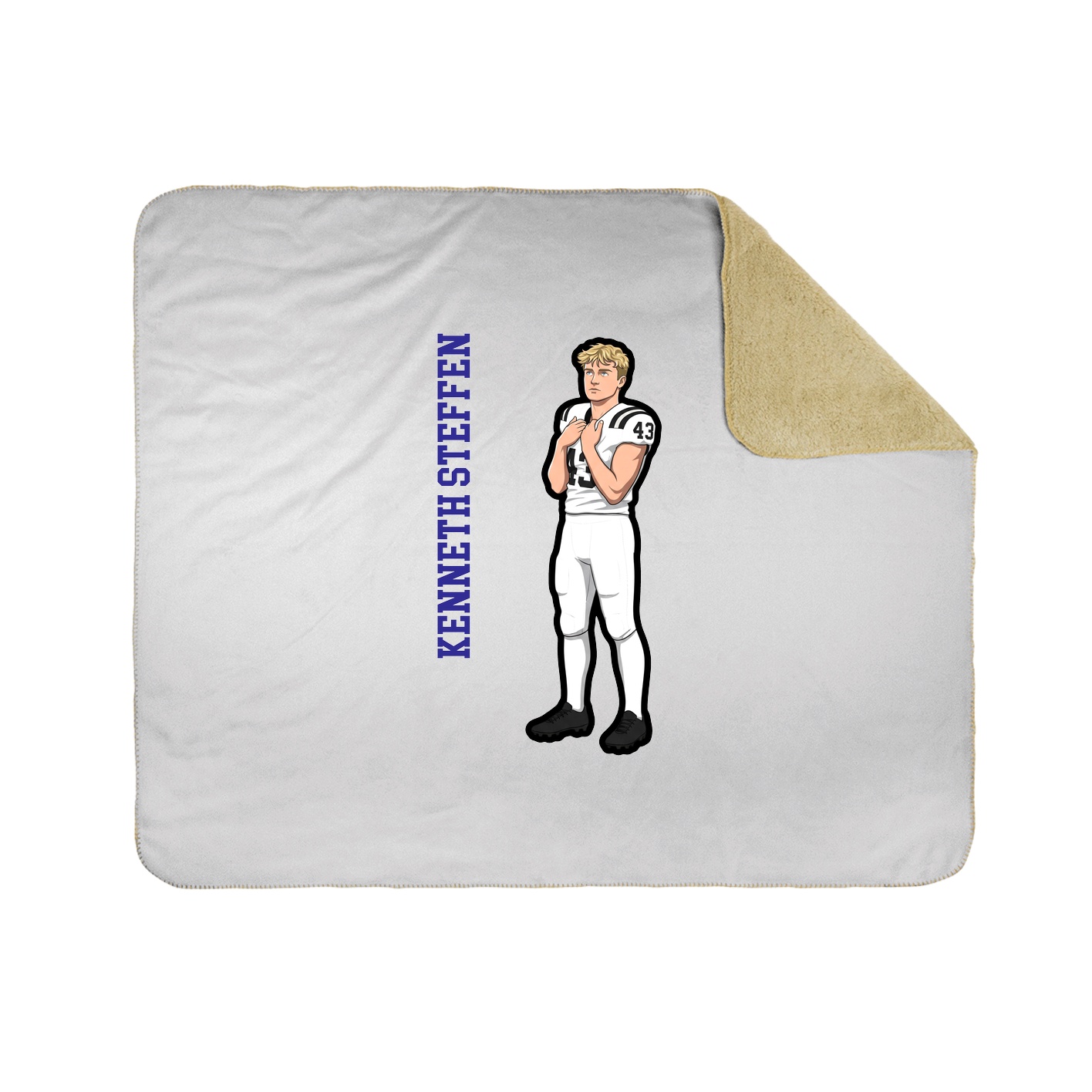 Throw Blanket — Name Vertical in White