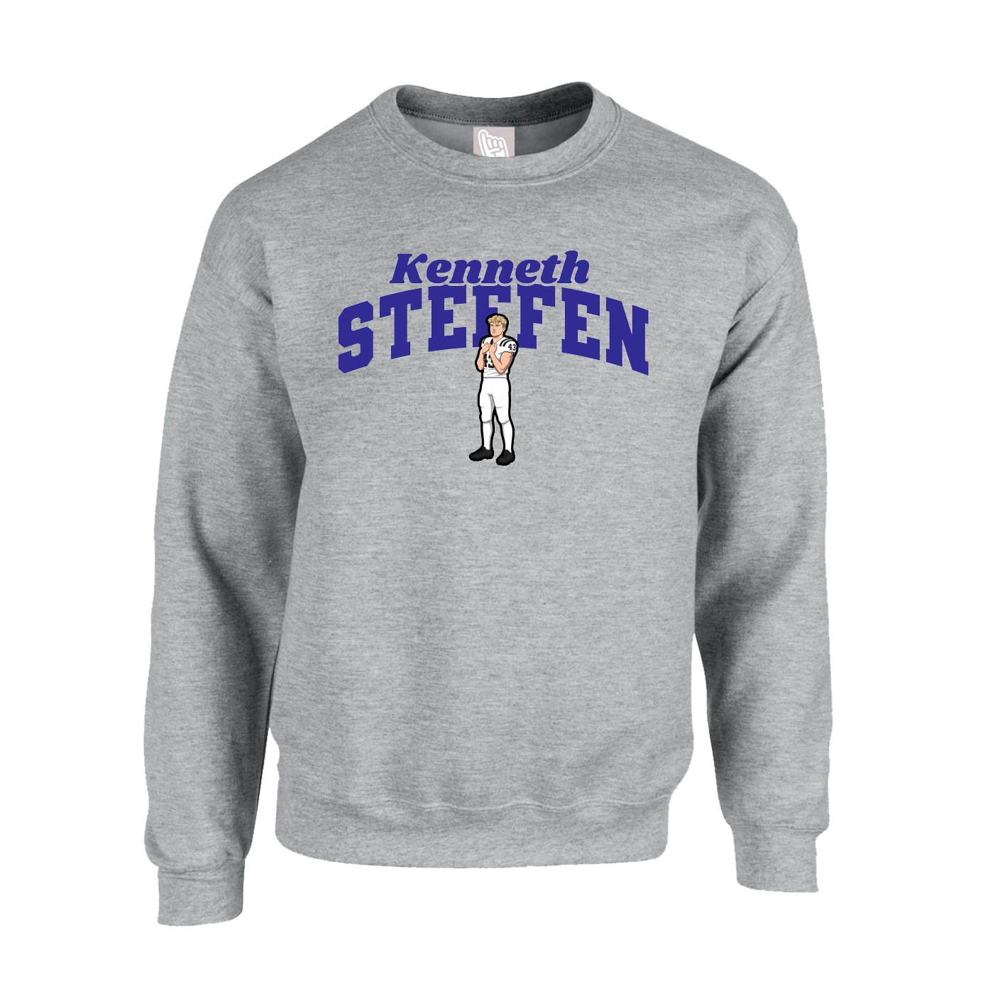 Fleece Crew — Signature Arch in Grey