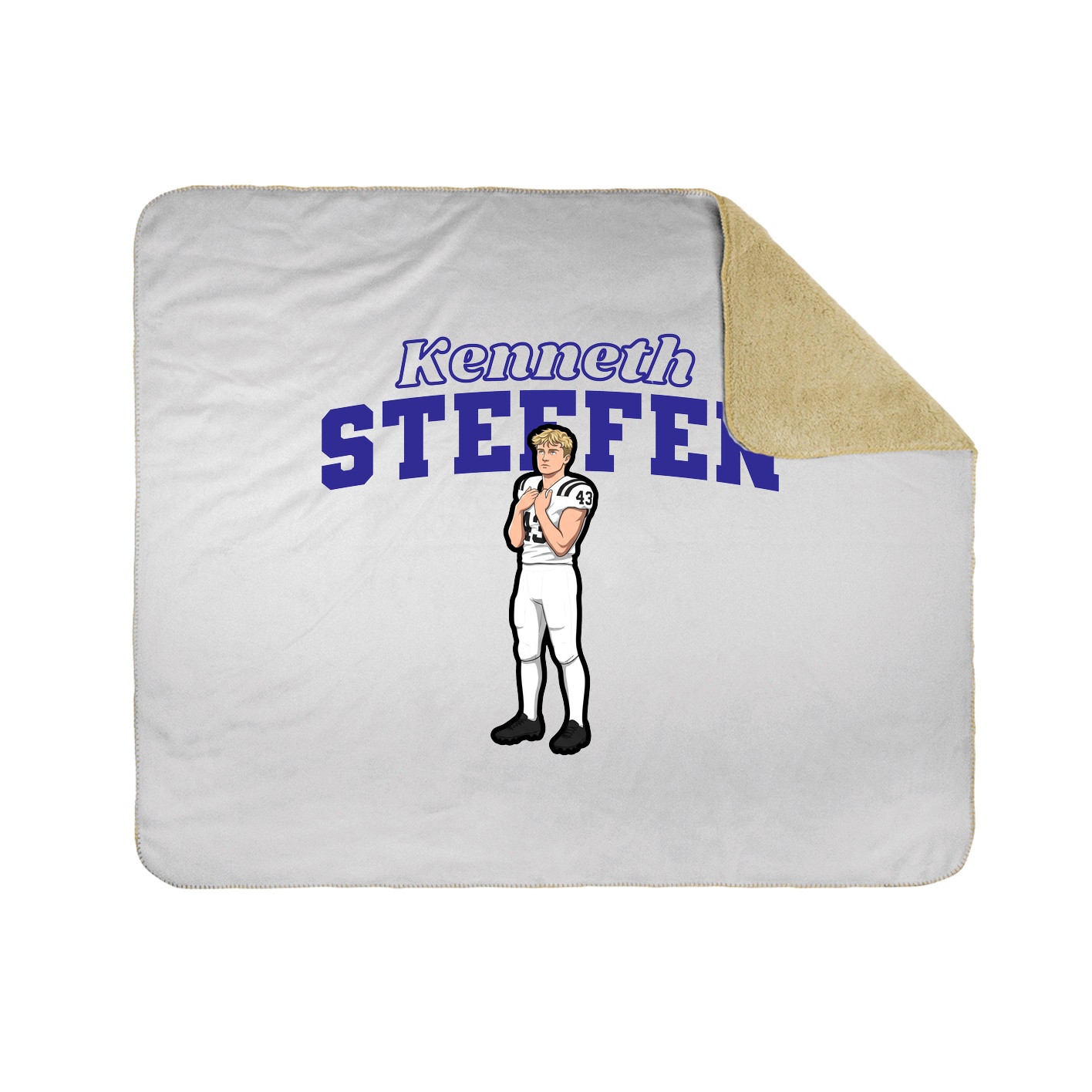 Throw Blanket — Name Arch in White