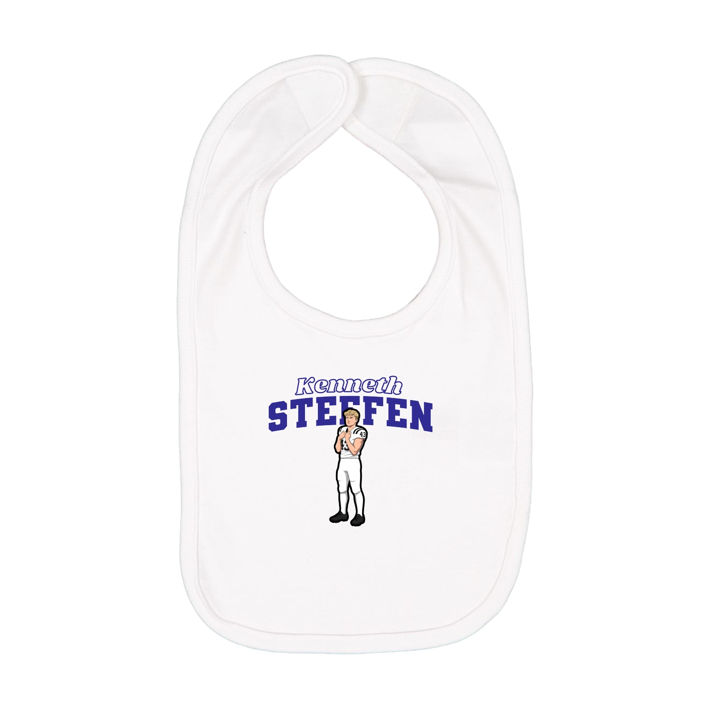 Infant Bib — Name Arch in White