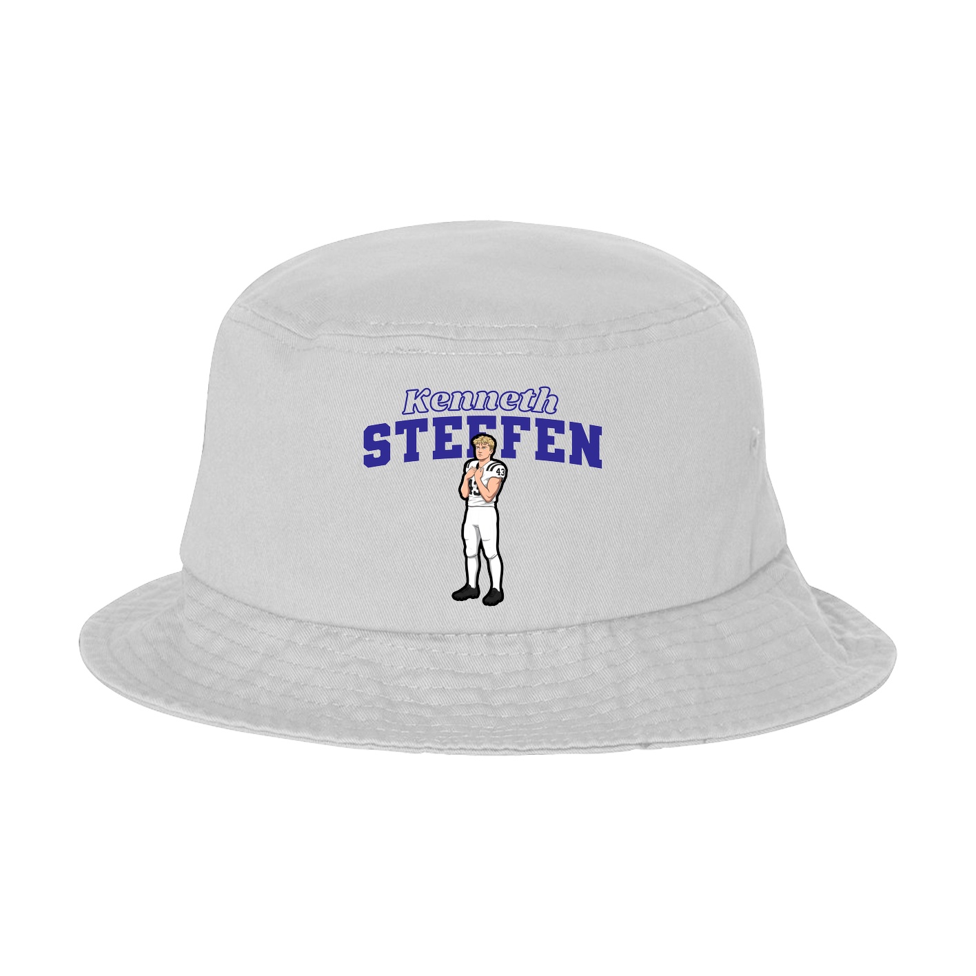 Bucket Cap — Name Arch in White