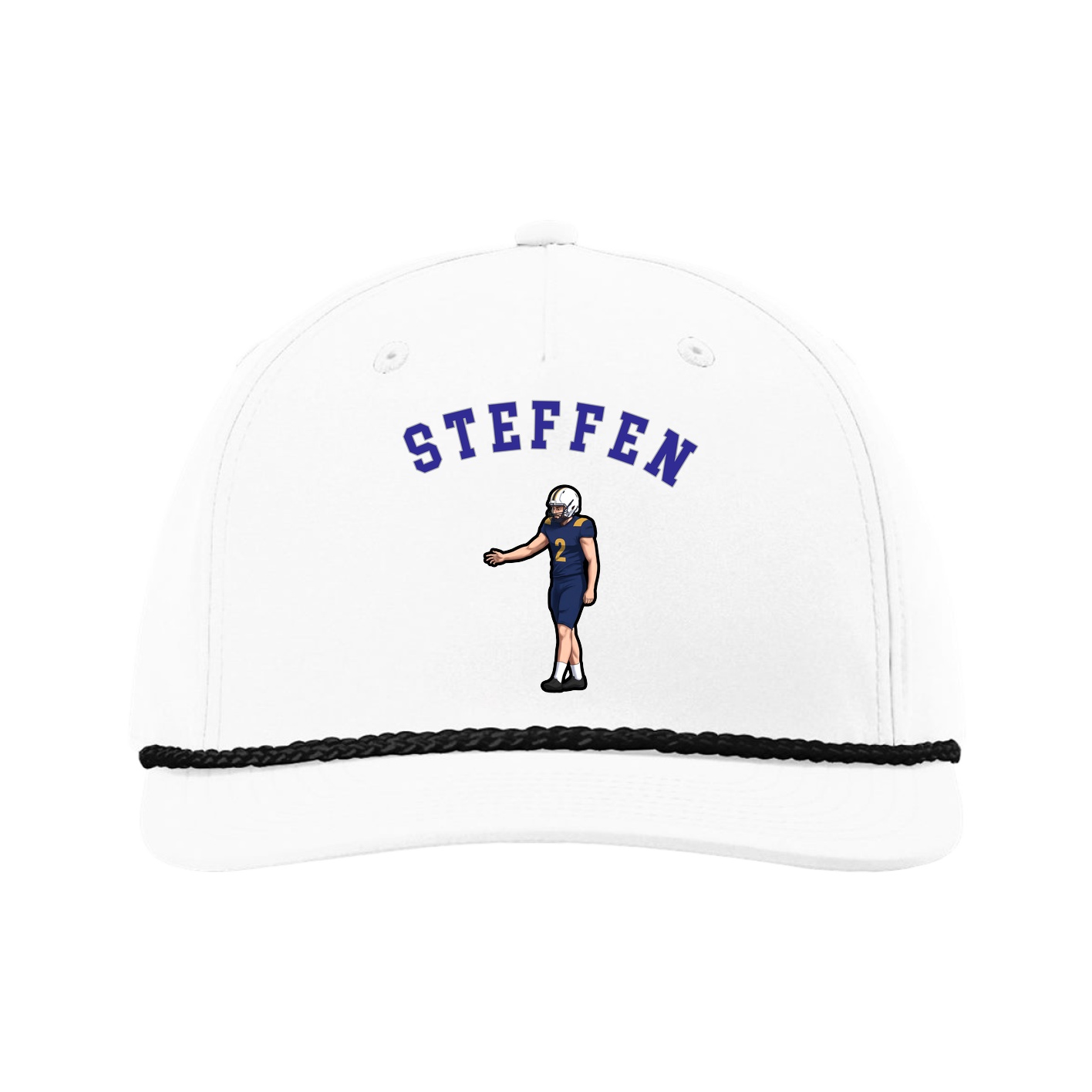 Five-Panel Classic Rope Cap — Shirsey Arch in White