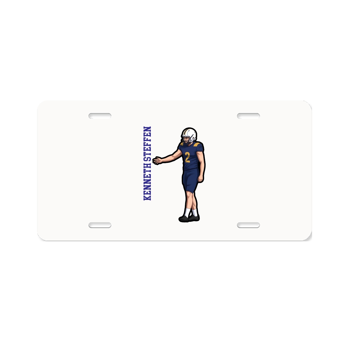License Plate — Name Vertical in Classic
